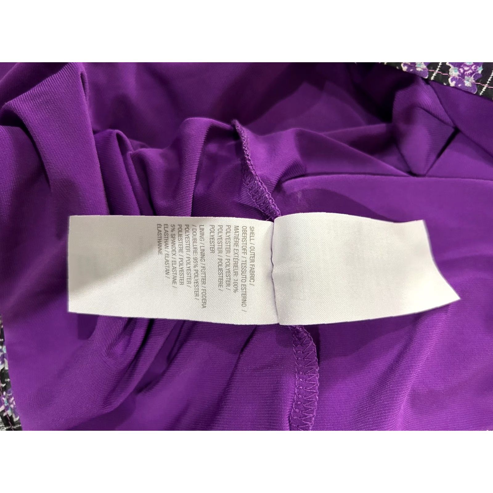 Vintage Susan Graver Tunic Blouse sleeveless Womens Large Purple Floral Knit Polyester Spandex Casual Shirt Size L / US 10 / IT 46 - 5 Thumbnail