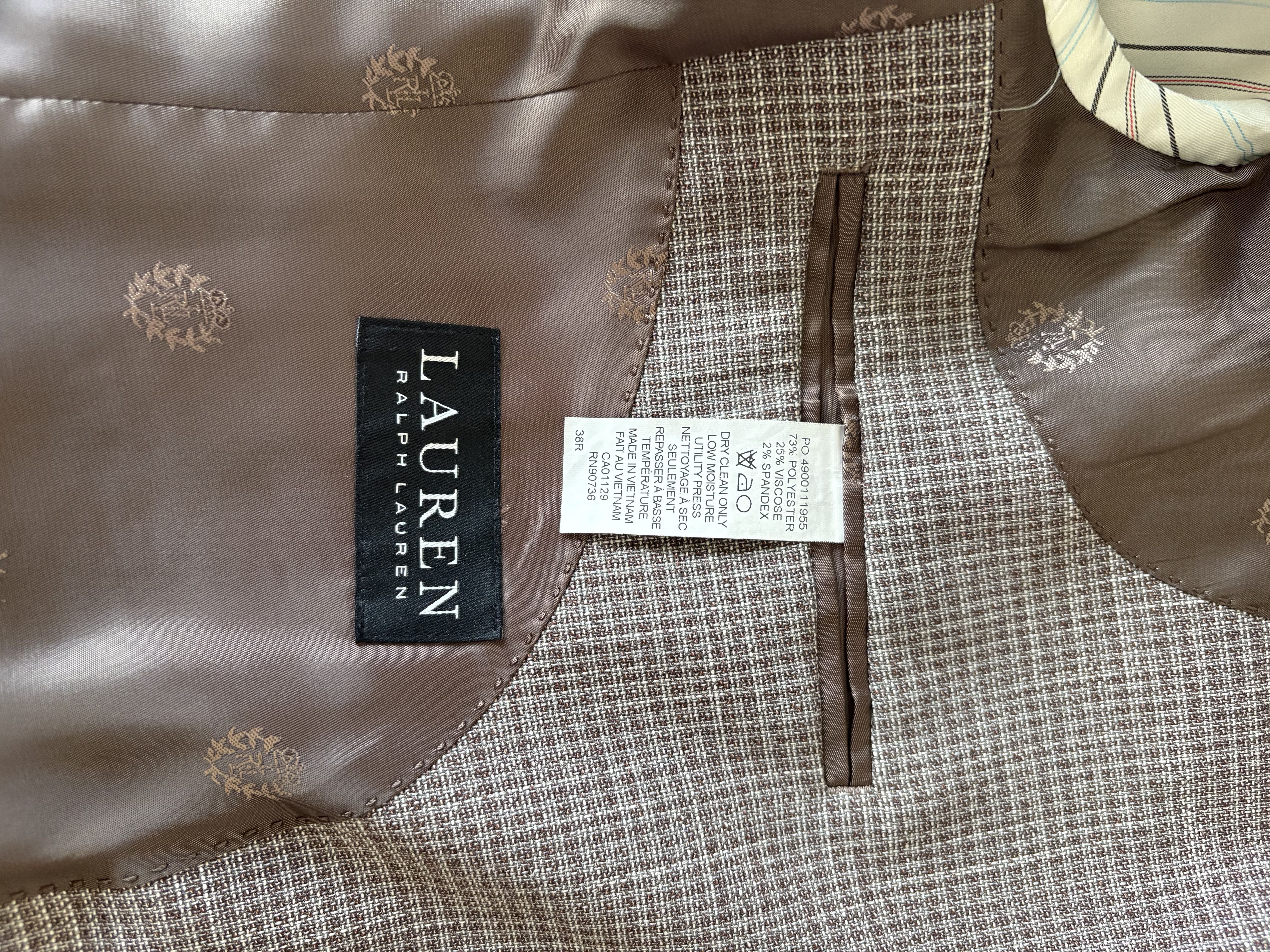 Ralph Lauren Ralph Lauren Men’s Blazer Suit Jacket 38R Brown Classic Fit Size 38R - 2 Thumbnail