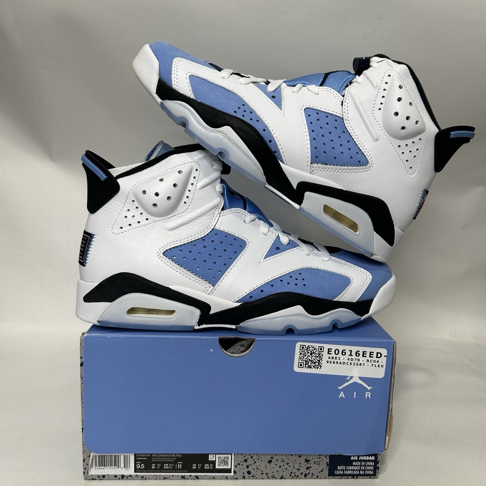 Jordan Brand Nike Air Jordan 6 Retro “UNC/University Blue White Black” Size US 9.5 / EU 42-43 - 1 Thumbnail