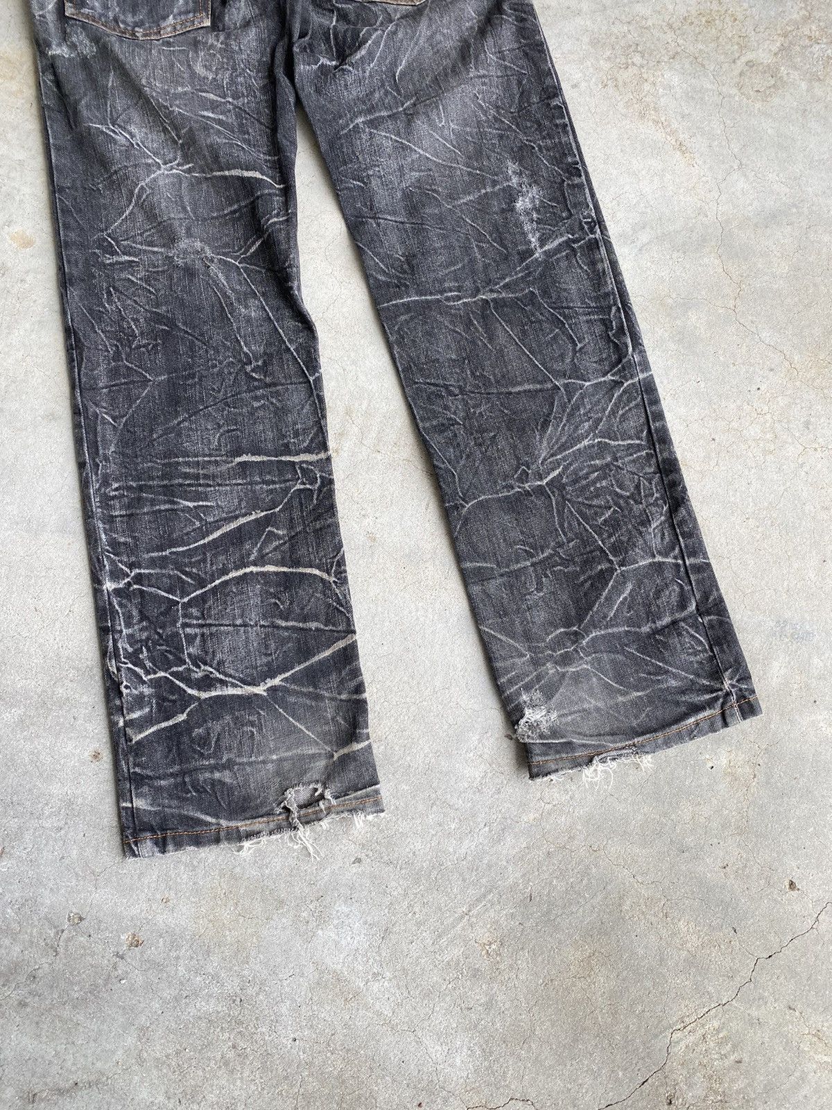 Japanese Brand NYLAUS JEANS DOUBLE WAIST DOPE STONE WASH FADED DESIGN OPIUM Size US 31 - 6 Thumbnail