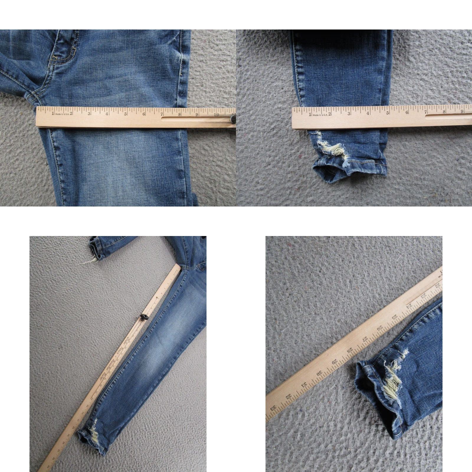 Vintage Kancan Women's Blue Stretch Denim Distressed Skinny Ankle Jeans Size 28 Size 28" / US 6 / IT 42 - 8 Thumbnail