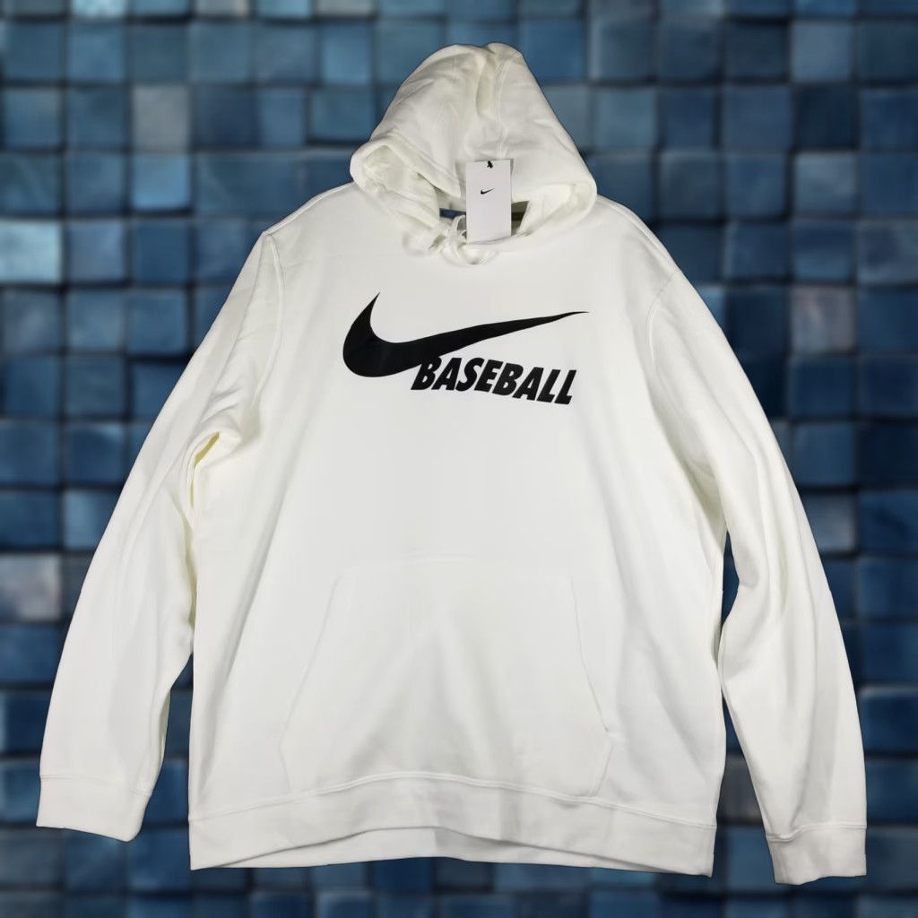 Nike Nike Hoodie Mens XL White Club Fleece Baseball Swoosh Pullover Sweatshirt Logo Size US XL / EU 56 / 4 - 1 Thumbnail