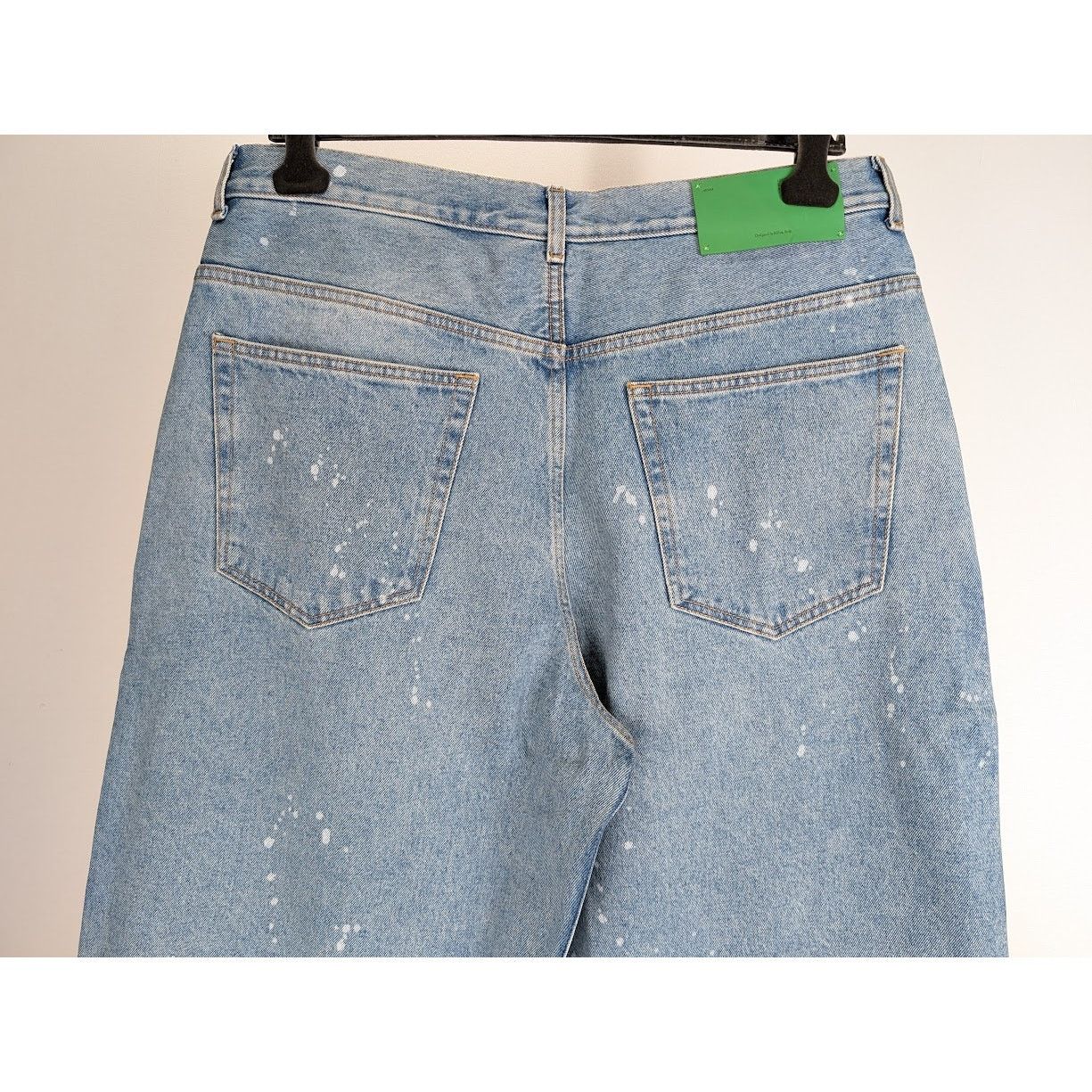 Off-White o1rshd1 Paint Wide Leg Tapered Jeans in Blue Size US 36 / EU 52 - 13 Thumbnail