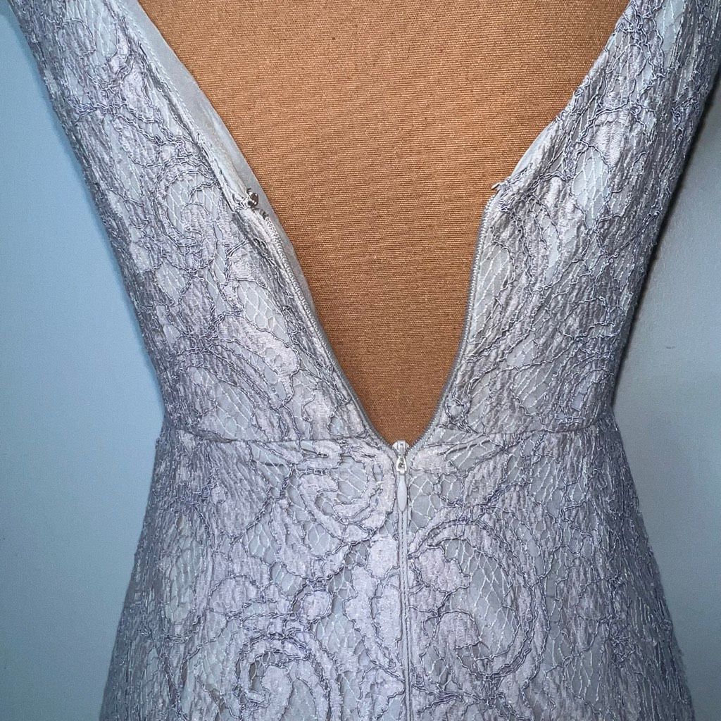 J.Crew J. Crew, Elsa Dress Leavers Lace in Stormy Gray, Bridesmaid Women’s 0 Petite Size XS / US 0-2 / IT 36-38 - 6 Thumbnail