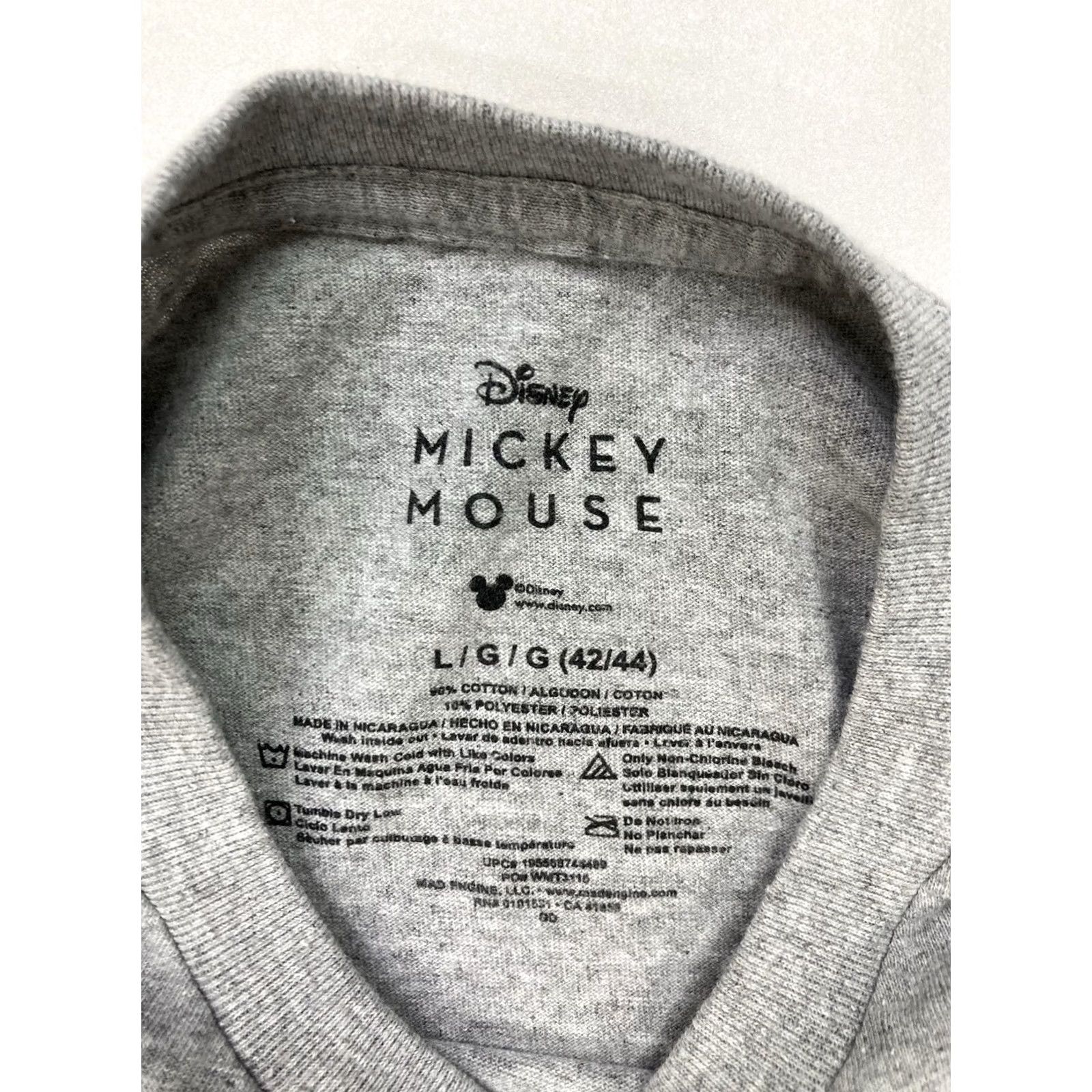 Disney Disney Mickey Mouse Graphic T-shirt Men Large Gray Short Sleeve Size US L / EU 52-54 / 3 - 4 Thumbnail