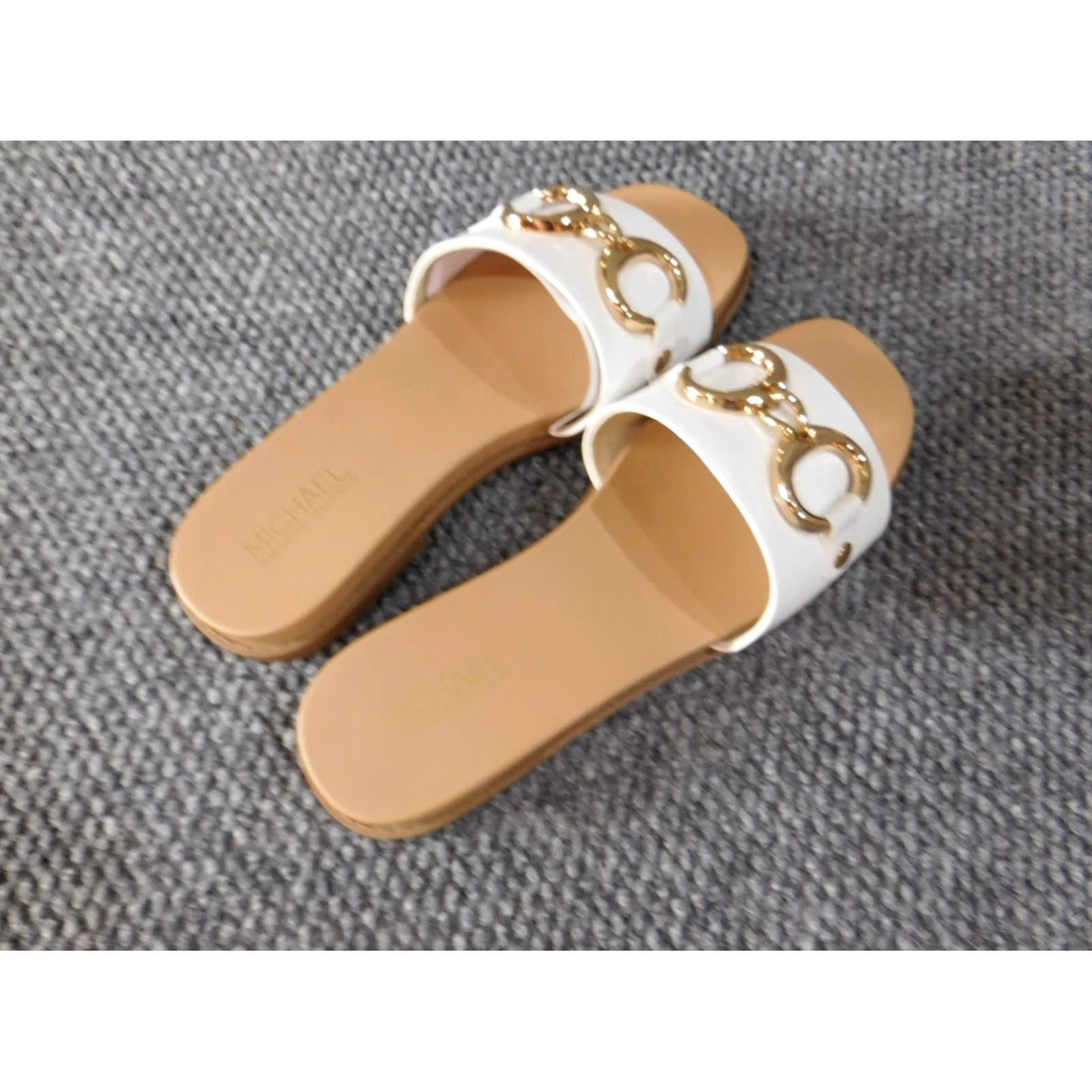 Vintage VINTAGE Michael Shannon Womens Sandals 9 White slip on slides Size US 9 / IT 39 - 5 Thumbnail