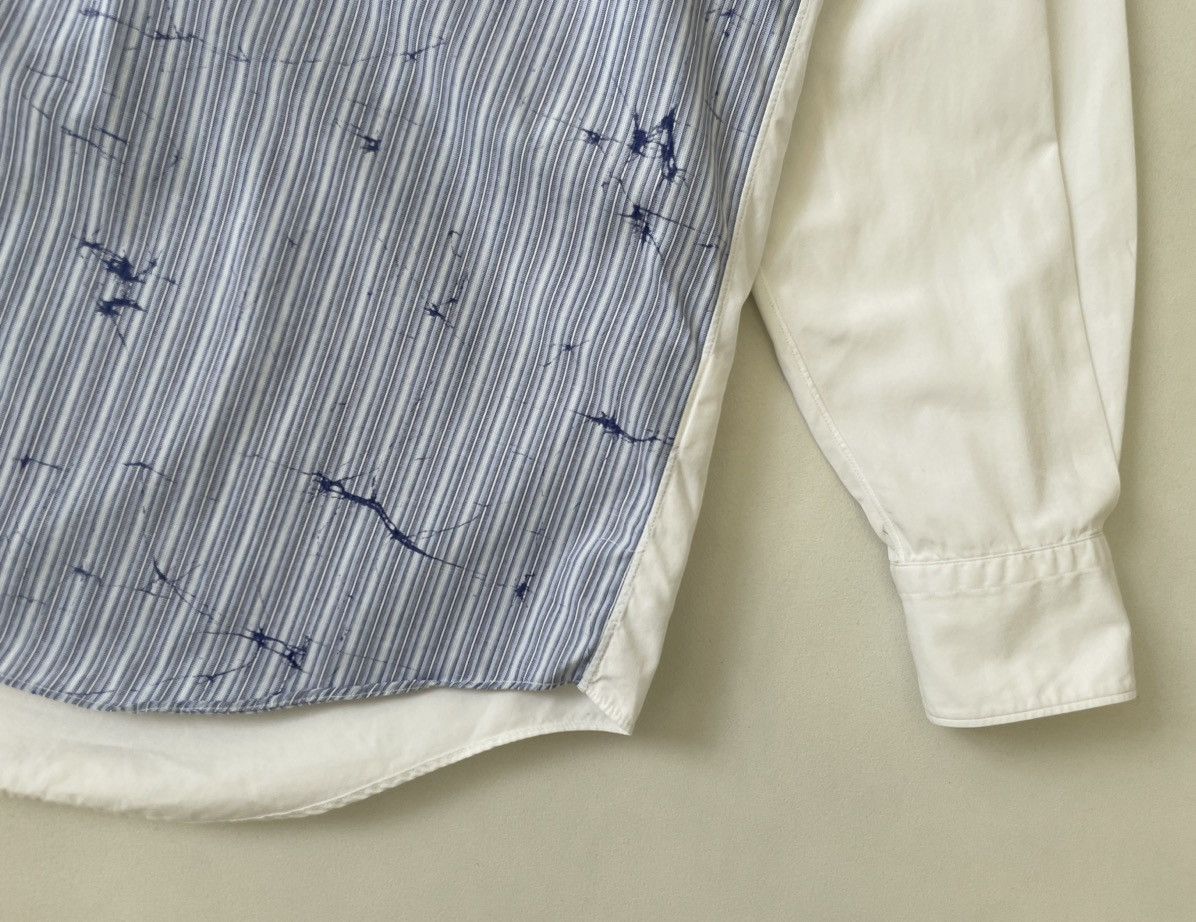 Comme des Garcons Blue/White Stripe Shirt With ‘Splat Print’ Size US M / EU 48-50 / 2 - 9 Thumbnail