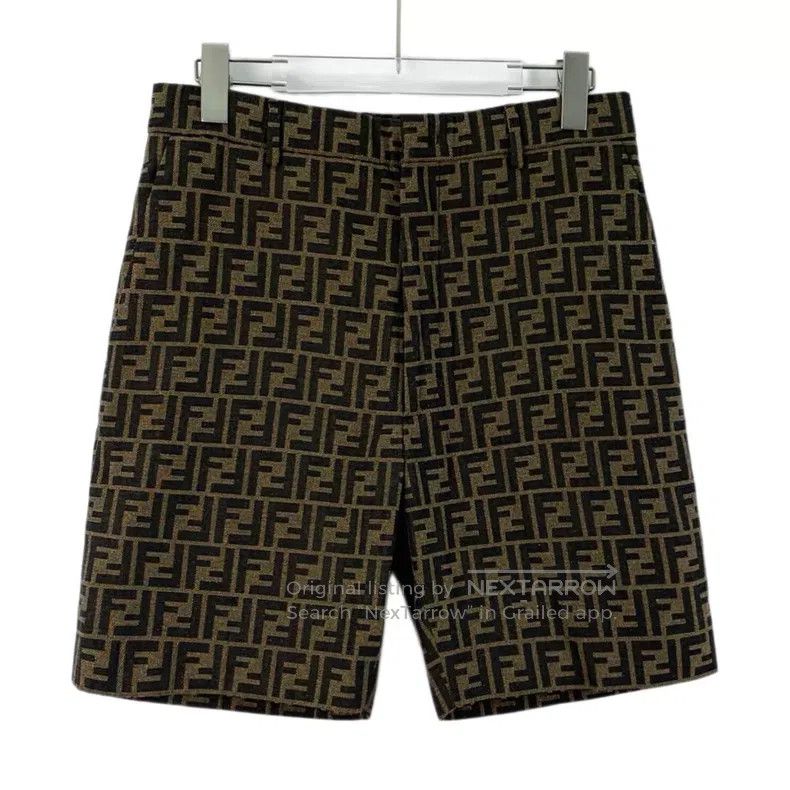 Fendi Fendi Dark brown classic double F logo print casual shorts Size US 30 / EU 46 - 1 Thumbnail