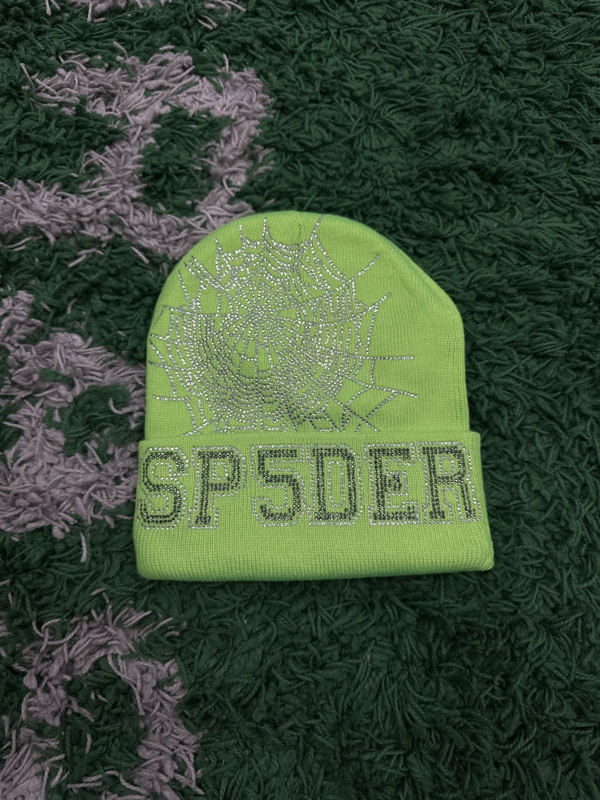 Sp5der Spider Worldwide Beanie Neon Slime Green Size ONE SIZE - 1 Thumbnail