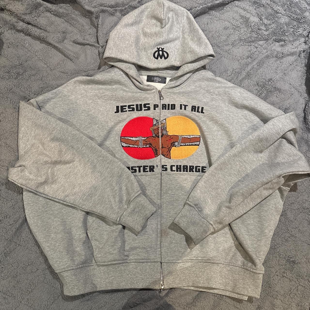 HMDD HMDD Grey zip up hoodie with Jesus Paid It All Size US L / EU 52-54 / 3 - 1 Thumbnail