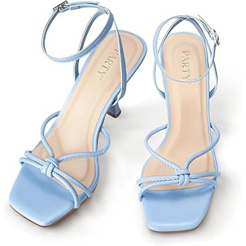 Other Baby Blue Open Toe Ankle Strap Heels Size 7.5 Size US 7.5 / IT 37.5 - 4 Thumbnail