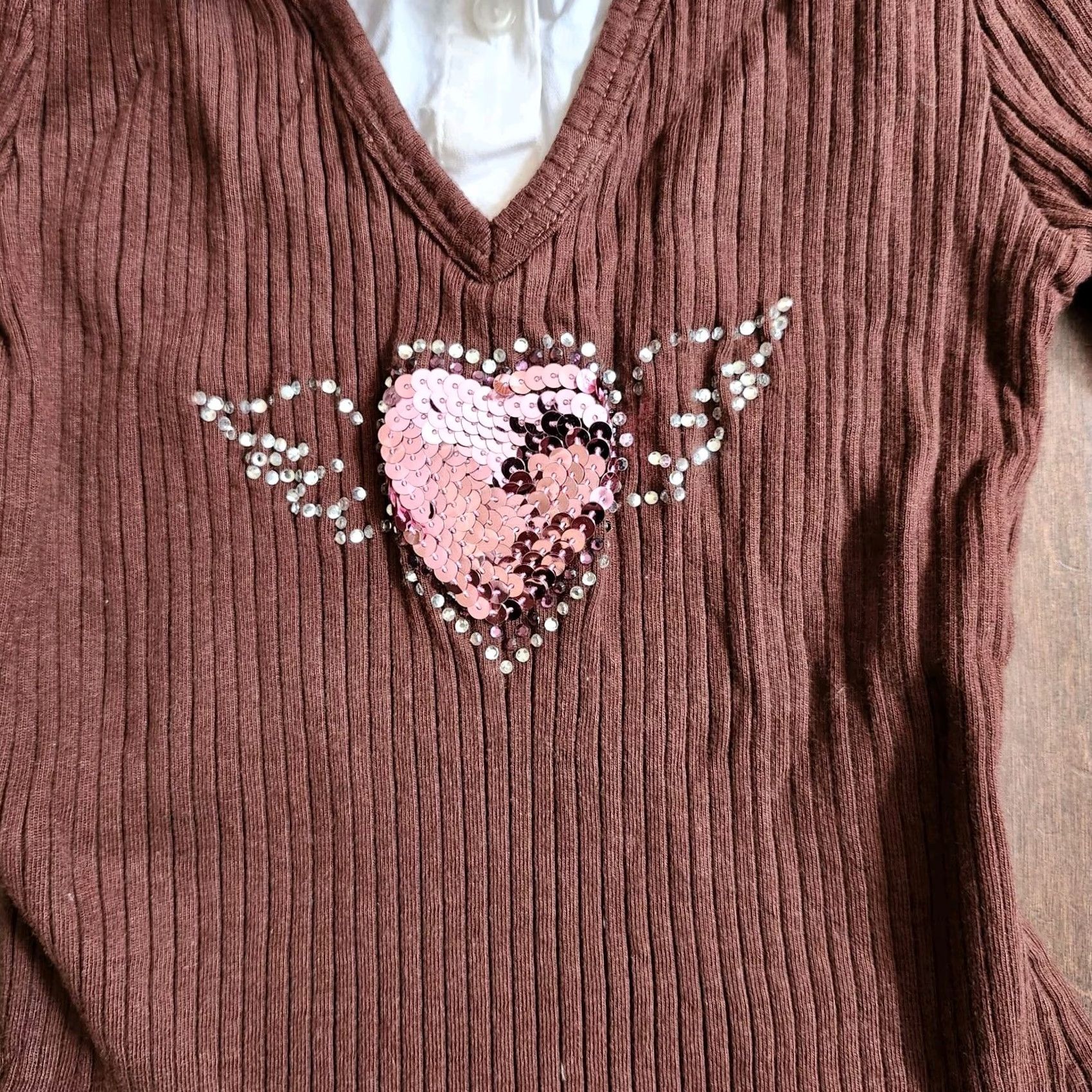 Vintage Beautees Junior Layered Look Preppy Buttons Collar Neck Sweater L Teens Brown Long Sleeve Regular Size L Size L / US 10 / IT 46 - 3 Thumbnail