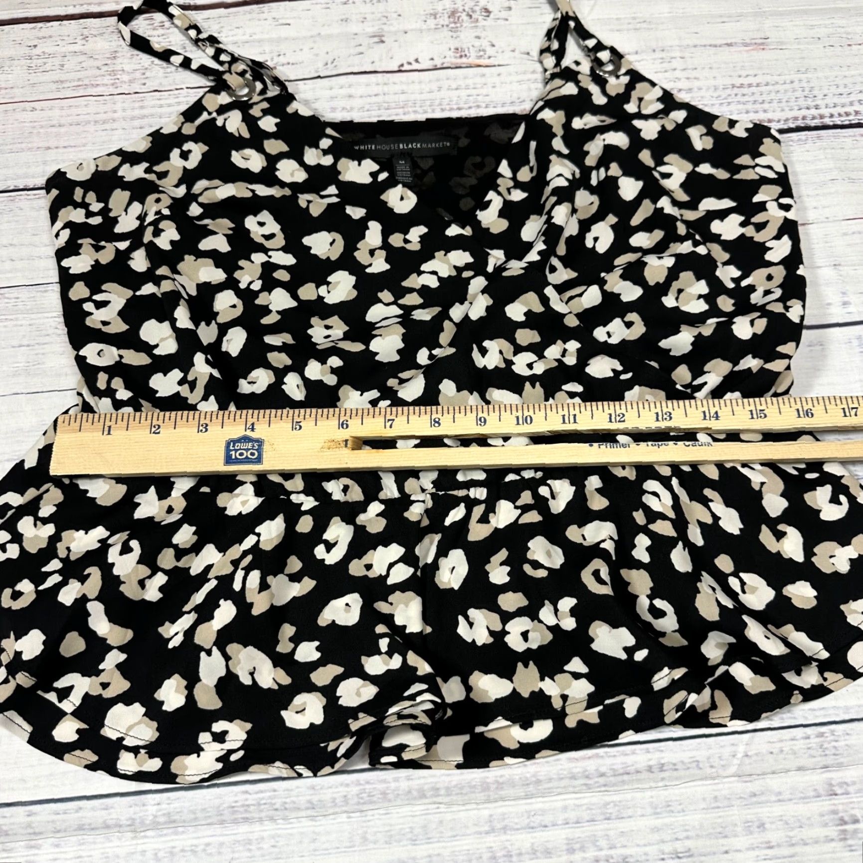 White House Black Market White House Black Market Camisole Tank M Womens Animal Print Shirt Color Black SL Surplie Tie Cami Top Confetti Print Size M / US 6-8 / IT 42-44 - 3 Thumbnail