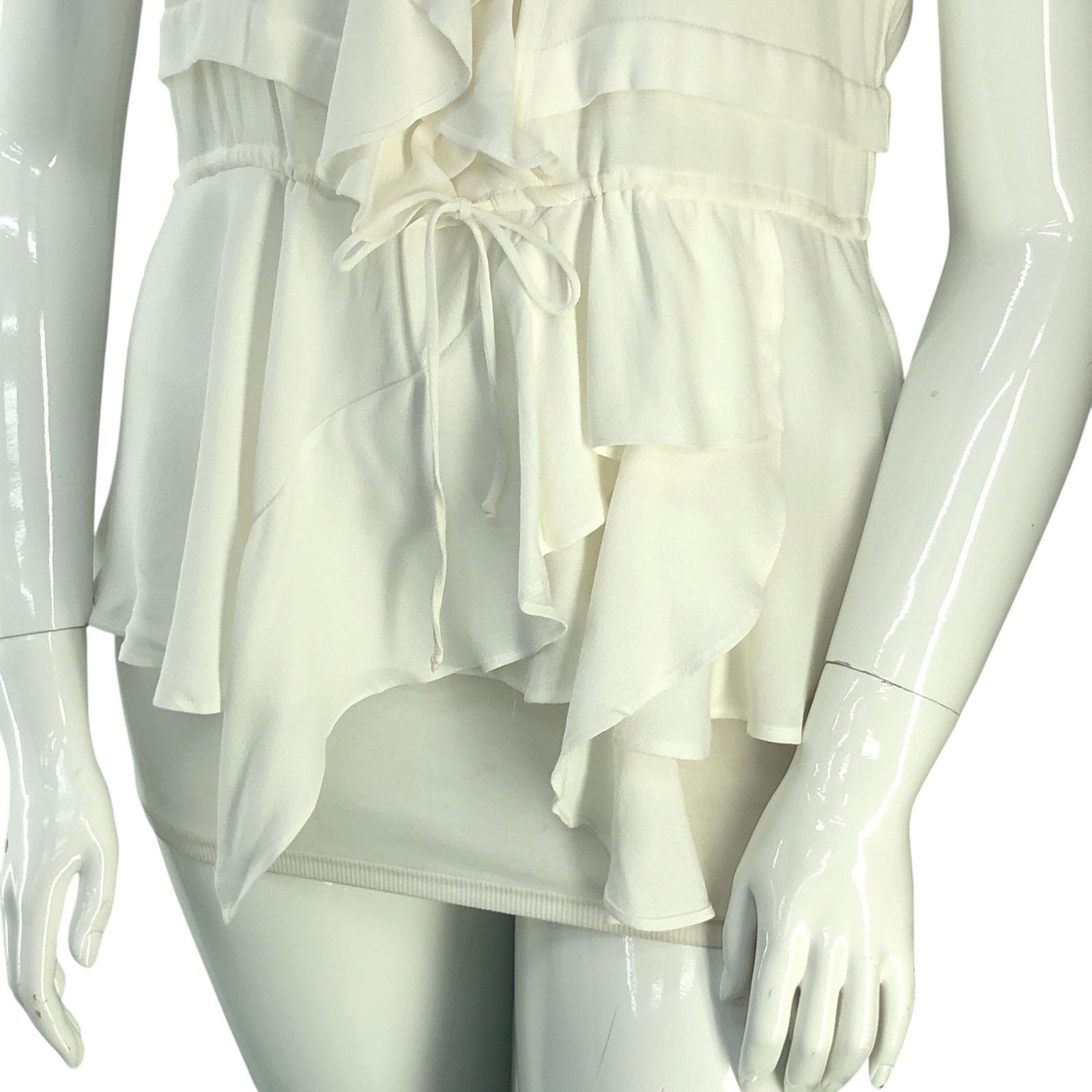 Iro IRO Size 42 Top Ruffle Front Sleeveless Blouse Tie Waist Size L / US 10 / IT 46 - 3 Thumbnail