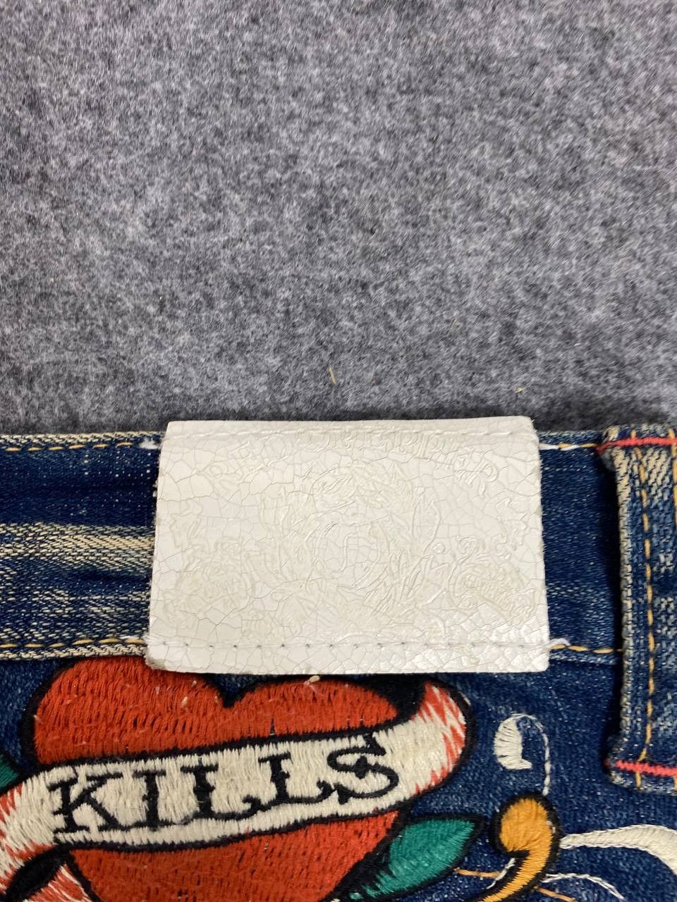 Ed Hardy red pepper x ed hardy bootcut flare denim nice design Size 32" / US 10 / IT 46 - 4 Thumbnail