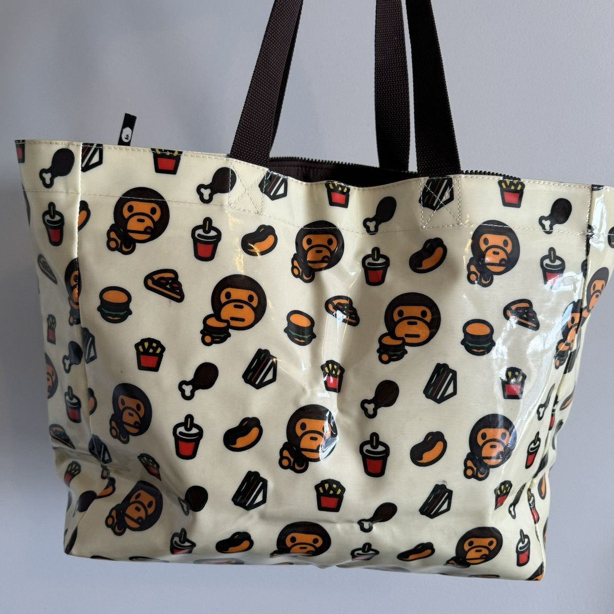 Bape x Nigo Baby Milo Junk Food Mom's Tote Bag in Beige, Women's