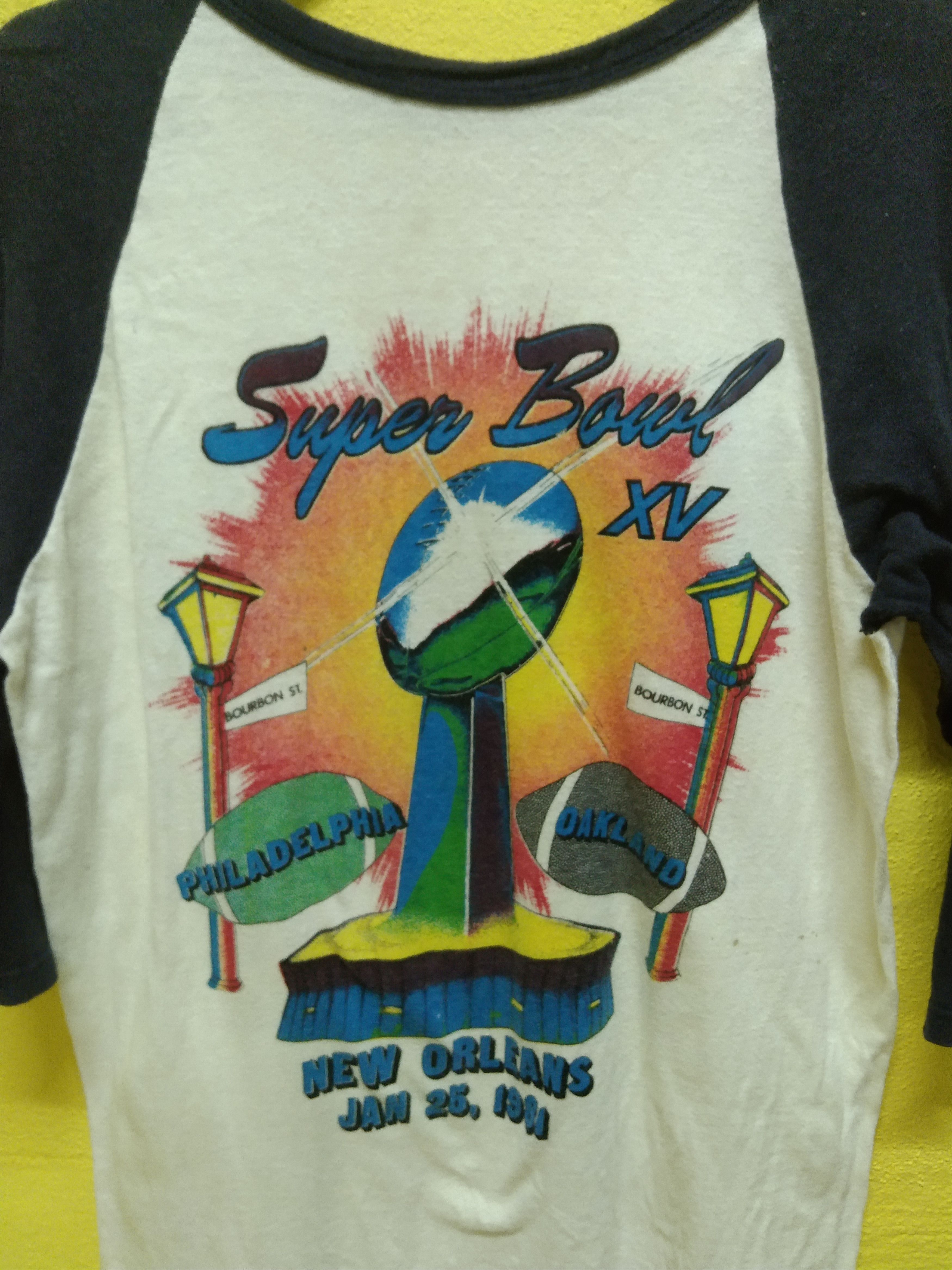 Vintage Vintage 80s SuperBowl 3q Shirt Size US L / EU 52-54 / 3 - 3 Thumbnail