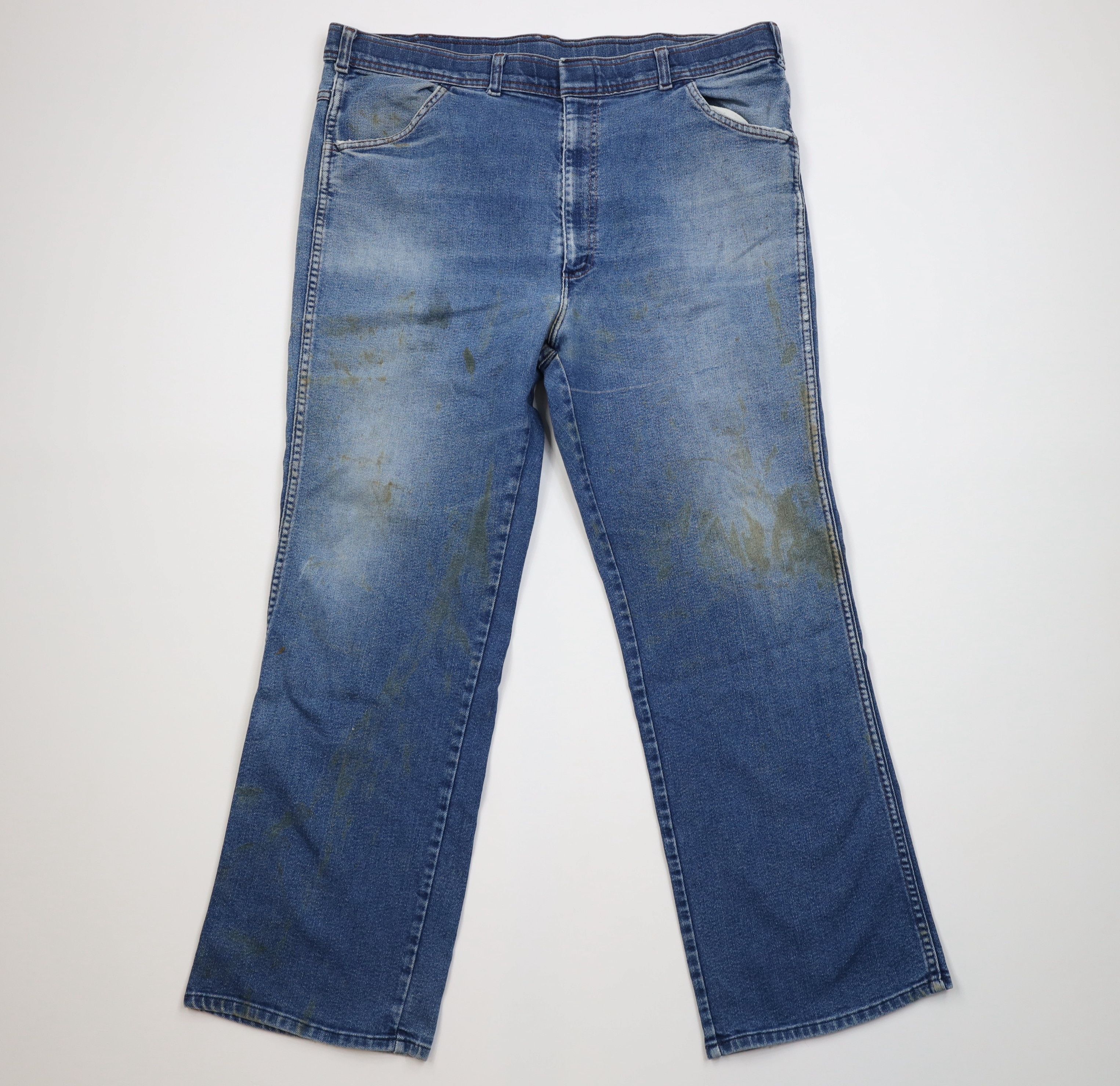Vintage Vintage 70s Streetwear Flared Wide Leg Denim Jeans Blue USA Size US 40 / EU 56 - 1 Thumbnail
