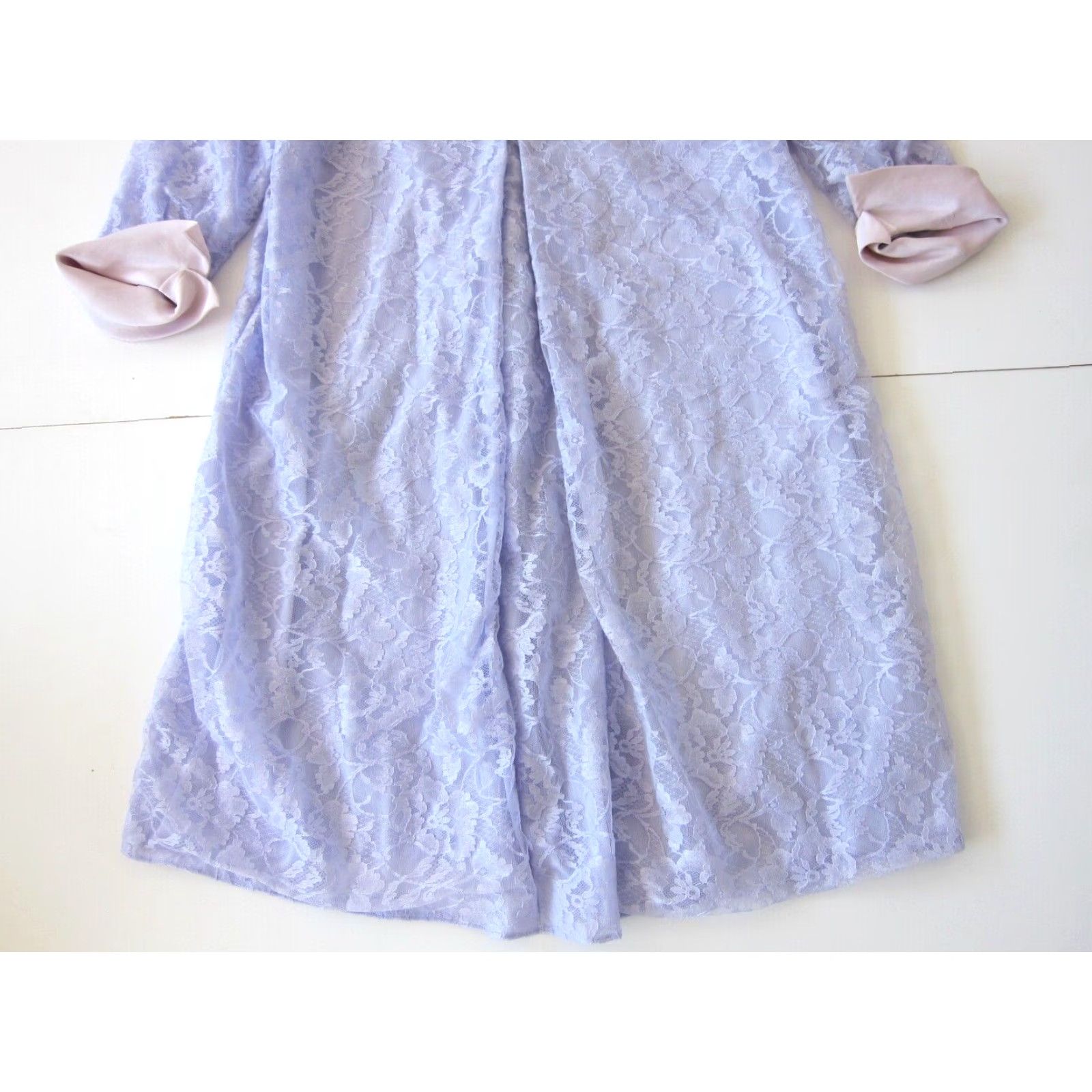 Vintage VINTAGE Rogers Nylon Purple Lace Button Down Pink Silk Collared Lingerie Robe S Size ONE SIZE - 7 Thumbnail