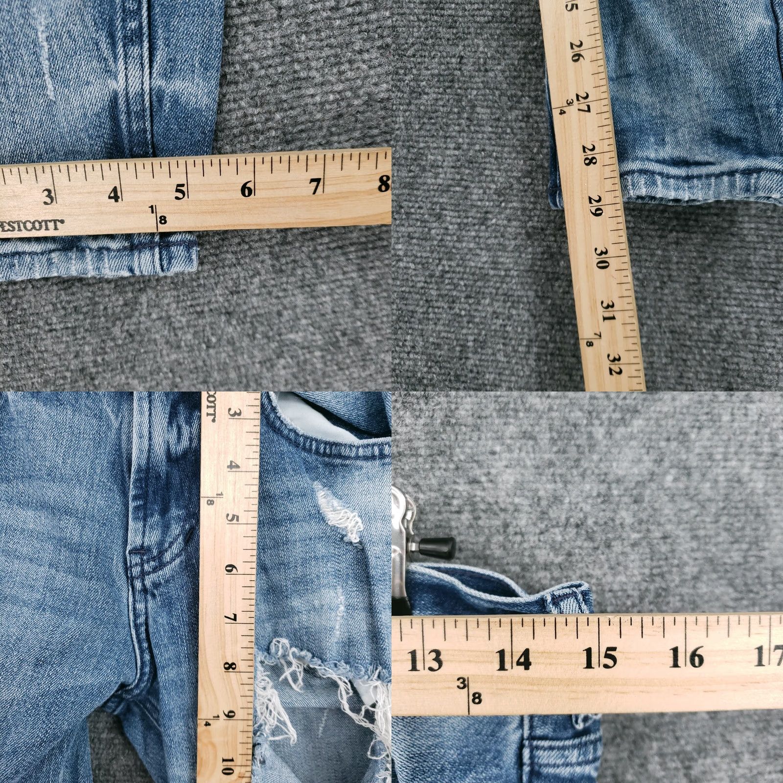 Pacsun PacSun Jeans Mens 29X30 Low Rise Skinny Leg Distressed Stone Wash Blue Denim Size US 30 / EU 46 - 8 Thumbnail