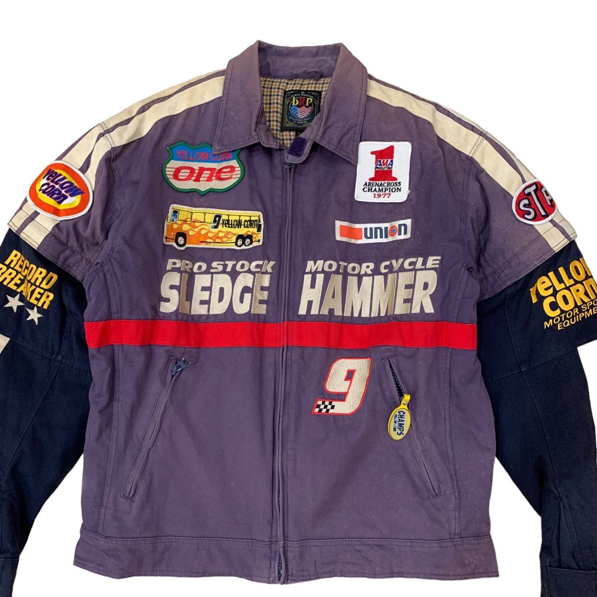 YELLOW CORN 🔥Vintage Yellow Corn Sledge Hammer Convertible Racing Jacket Size US M / EU 48-50 / 2 - 8 Thumbnail