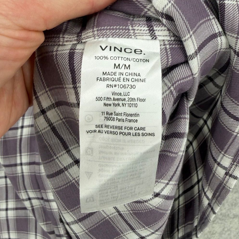 Vince NWT Vince Dusty Sky Purple Plaid Check Waterfront Shirt Size US M / EU 48-50 / 2 - 9 Thumbnail