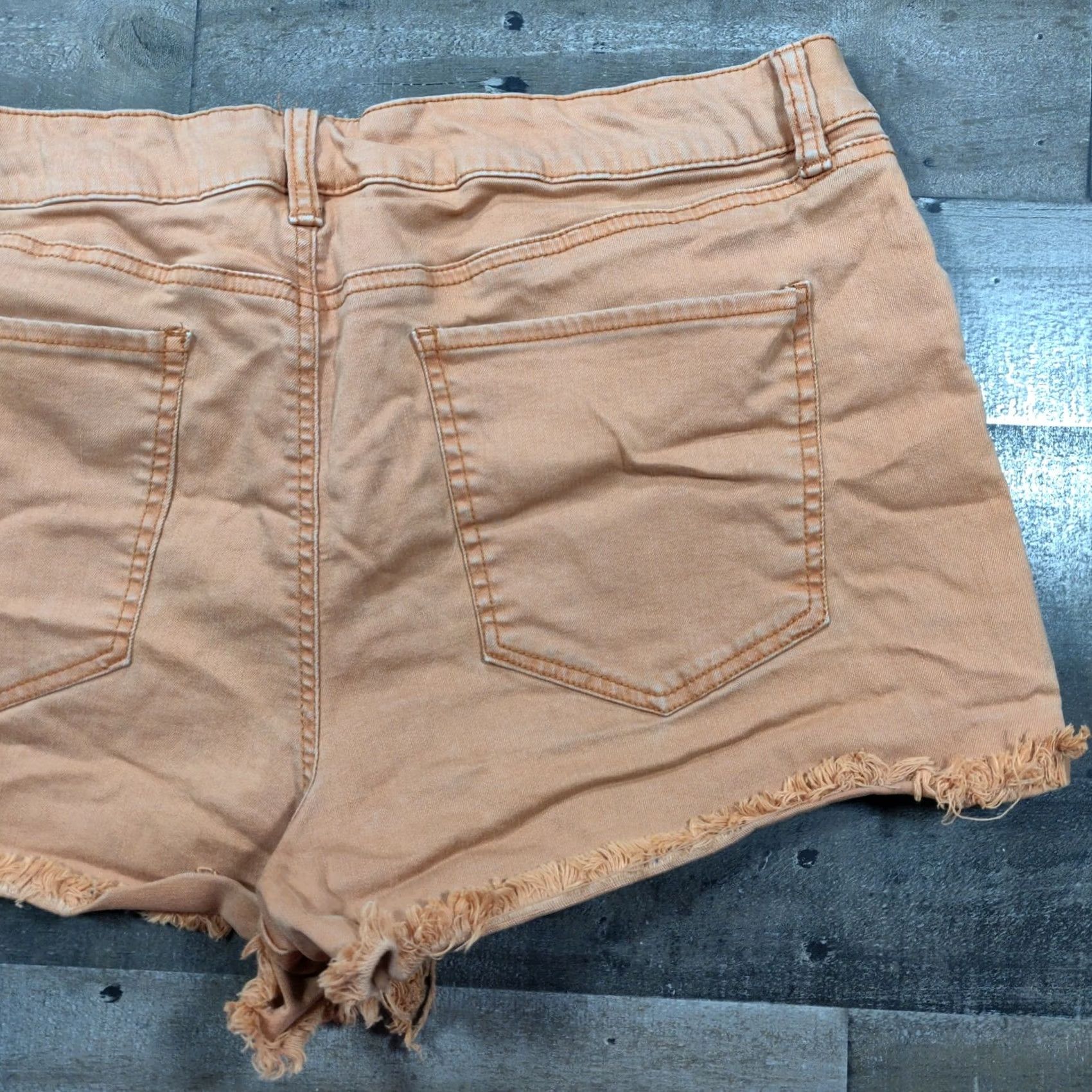 Denime Refuge Shorts Womens 14 Orange Cut-Off Mid-Rise Denim Zip Closure 5-Pocket Regular Vintage? No Size 24" / US 00 / IT 34 - 7 Thumbnail