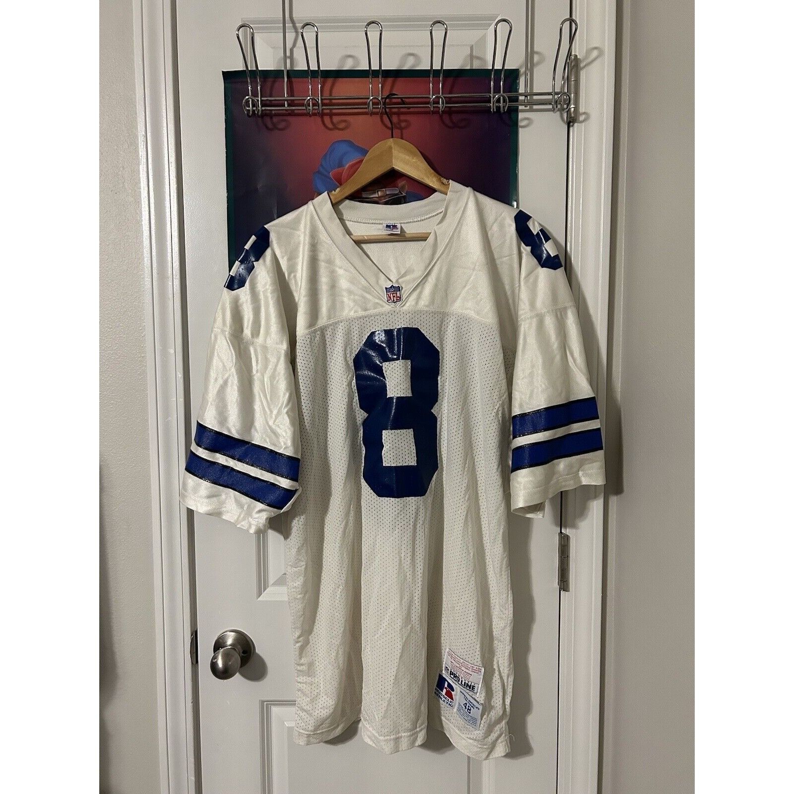 image of Vintage Russell Athletic Pro Line Dallas Cowboys Troy Aikman in Blue, Men's (Size XL)