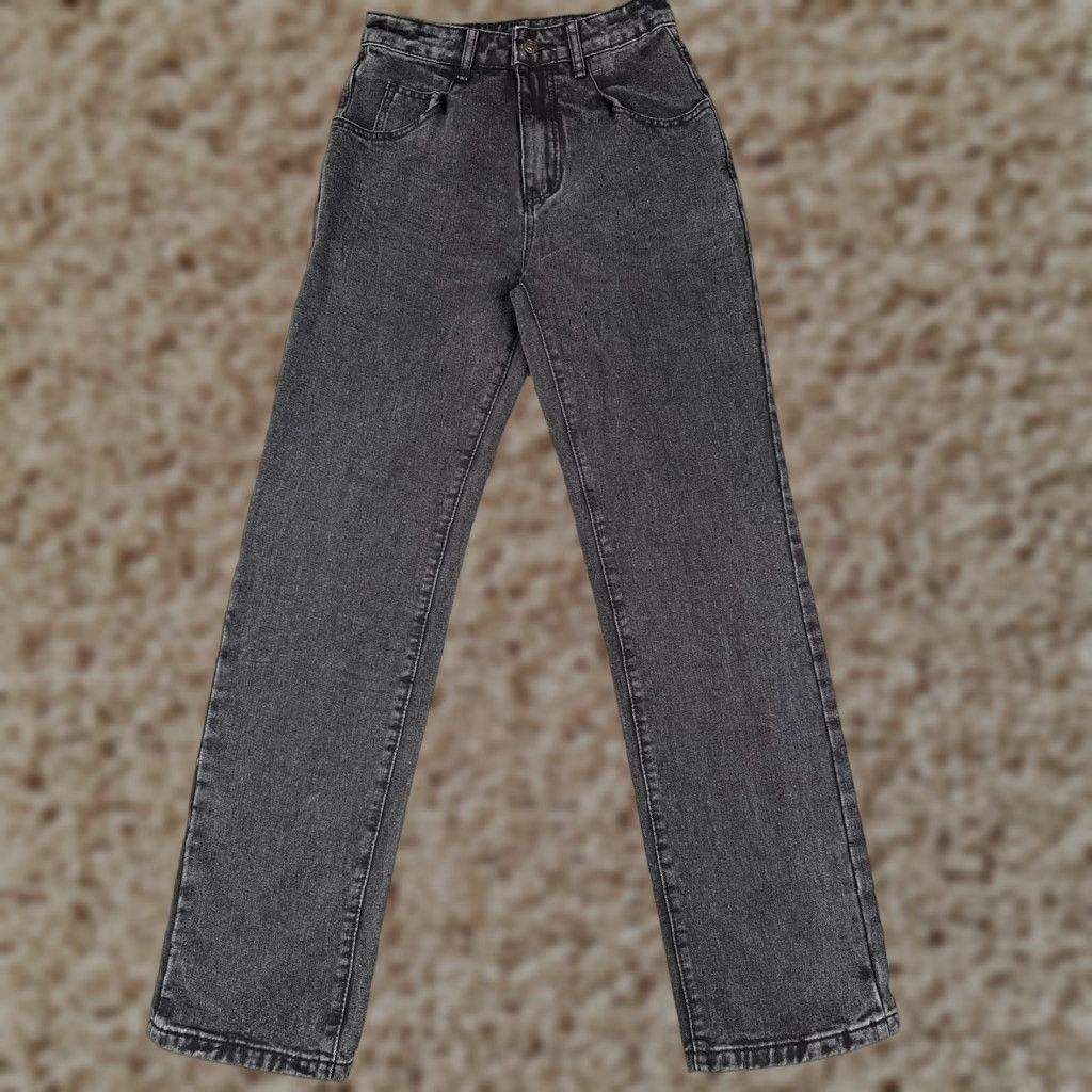 Shein Shein Jeans Womens XS Black High Rise Straight Leg Denim Pants 24x31 Stretch Mom Size 26" / US 2 / IT 38 - 1 Thumbnail