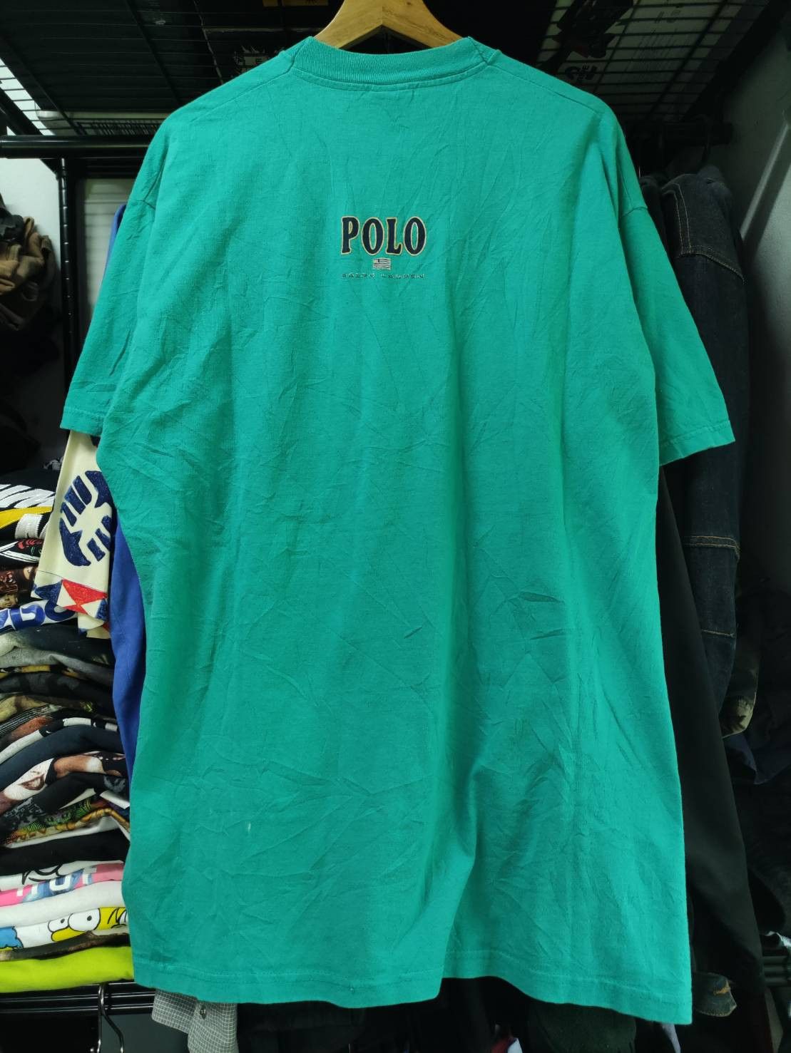 Polo Ralph Lauren Vtg 90's Polo Ralph Lauren Logo Mint Color Shirt Size US XL / EU 56 / 4 - 9 Thumbnail