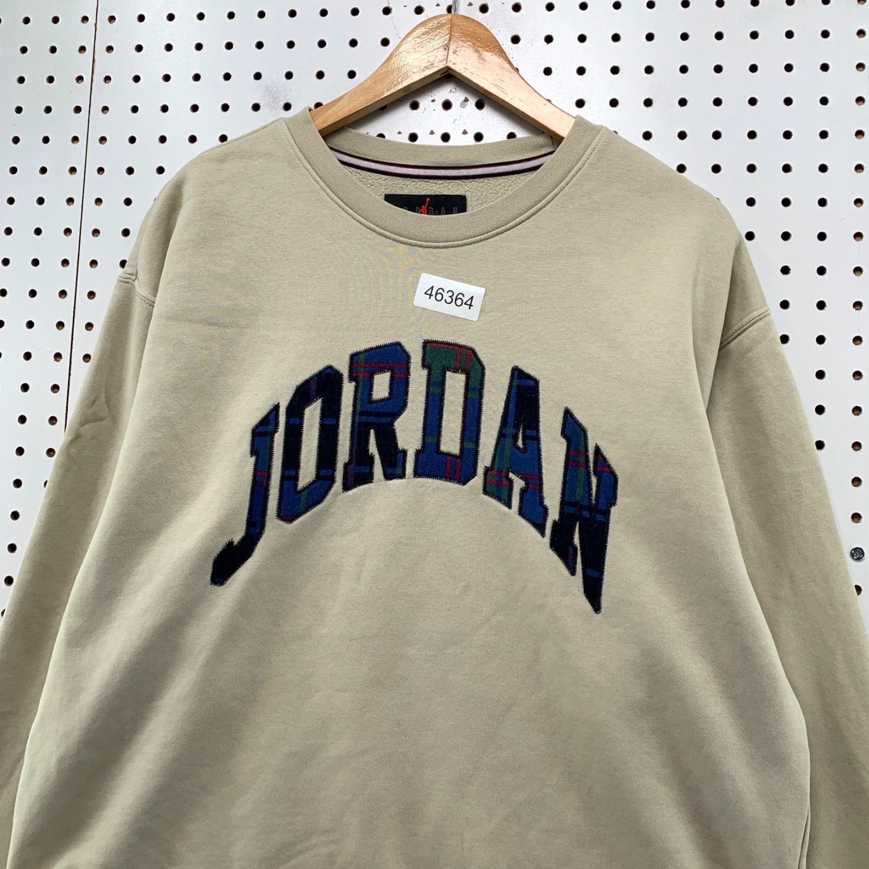 Jordan Brand Jordan Sweatshirt Mens Large Beige Spell Out Embroidered Fleece Crewneck Pullover Size US L / EU 52-54 / 3 - 5 Thumbnail