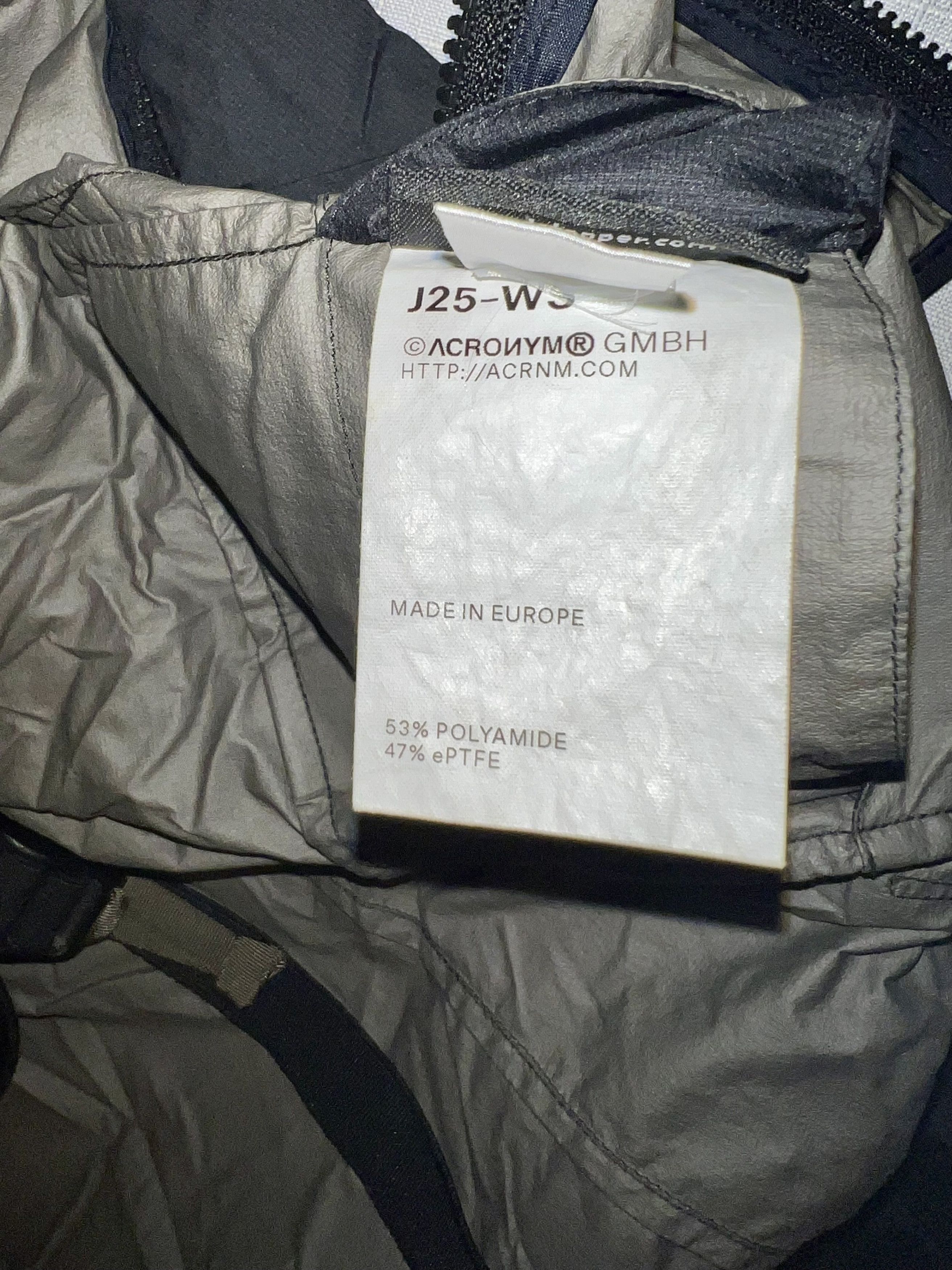 Acronym J25-WS Packable Windbreaker Jacket Black M Medium