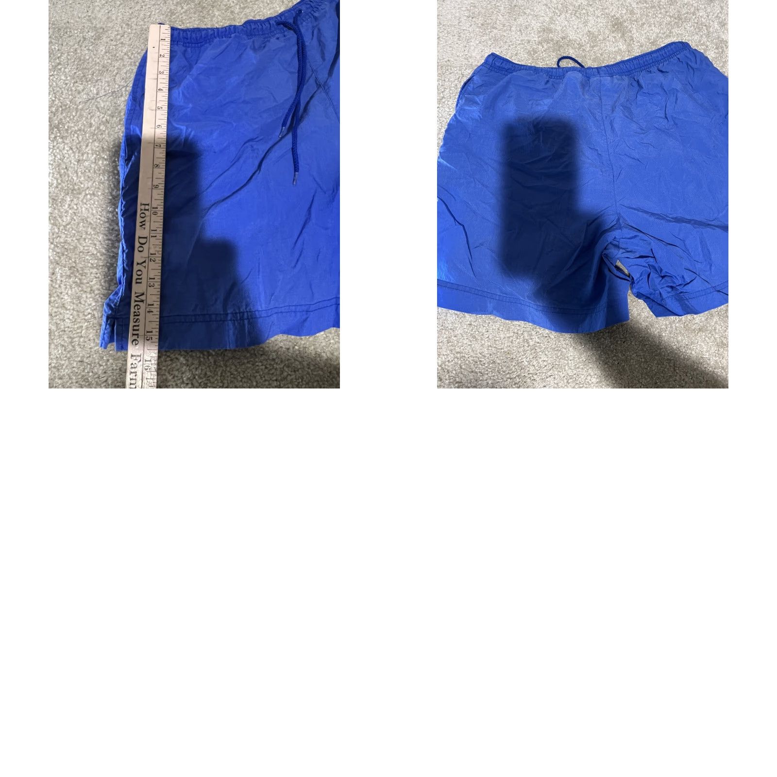 Nike VINTAGE Nike Split Shorts Solid Blue Embroidered Logo White Tag L Men Bottom Drawstring Pockets Trunks 90s? Size US 33 - 8 Thumbnail