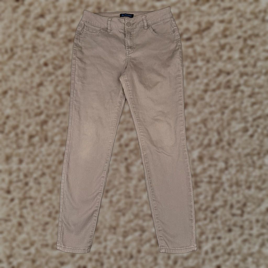 Vintage Blue Spice Jeans Juniors 9 Beige Denim Skinny Cotton Blend Mid Rise 29x28 Jeans Women Size 30" / US 8 / IT 44 - 1 Thumbnail