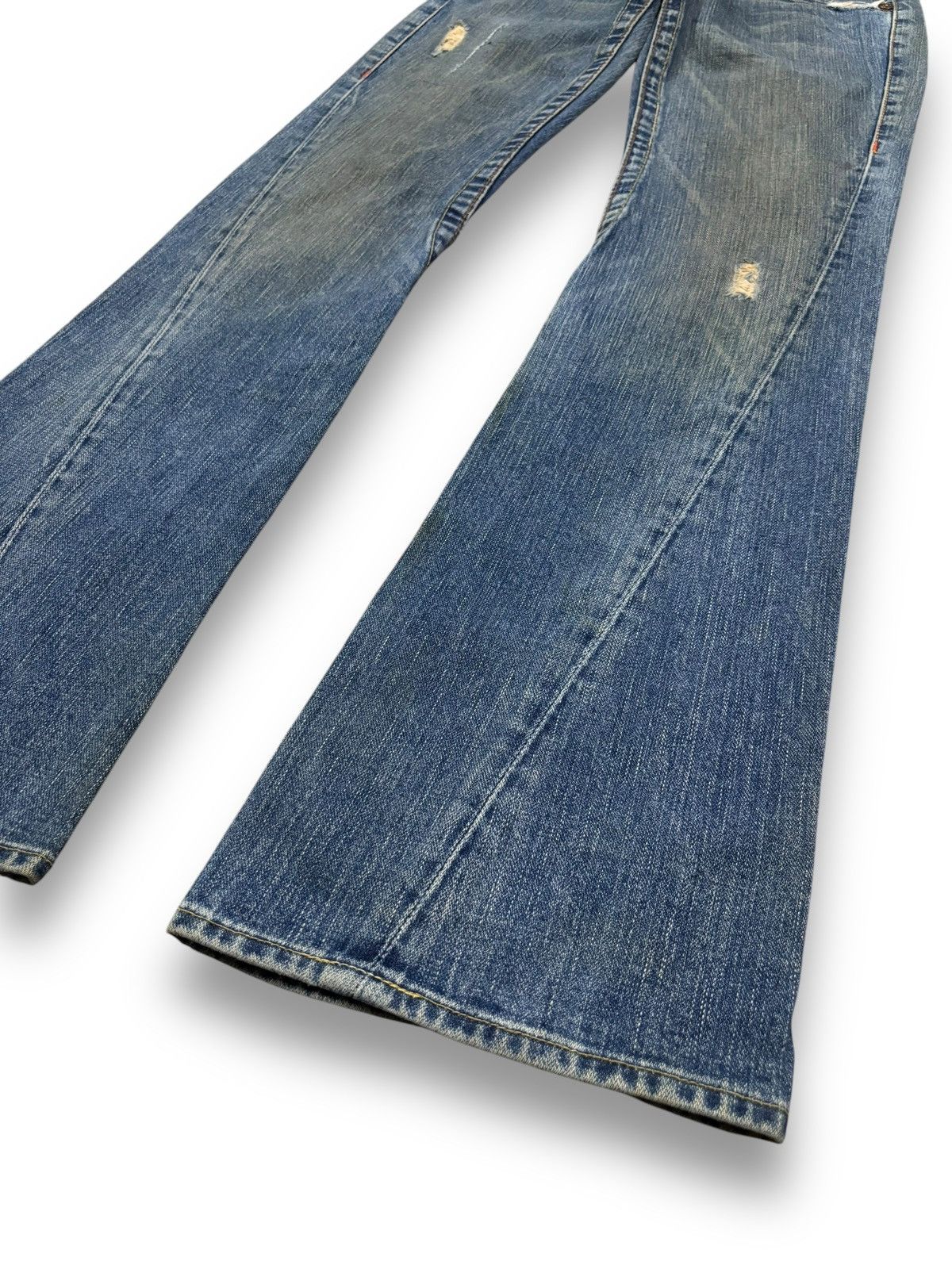 True Religion Vintage True Religion Joey Mud Washed Flare Distressed Jeans Size US 28 / EU 44 - 9 Thumbnail
