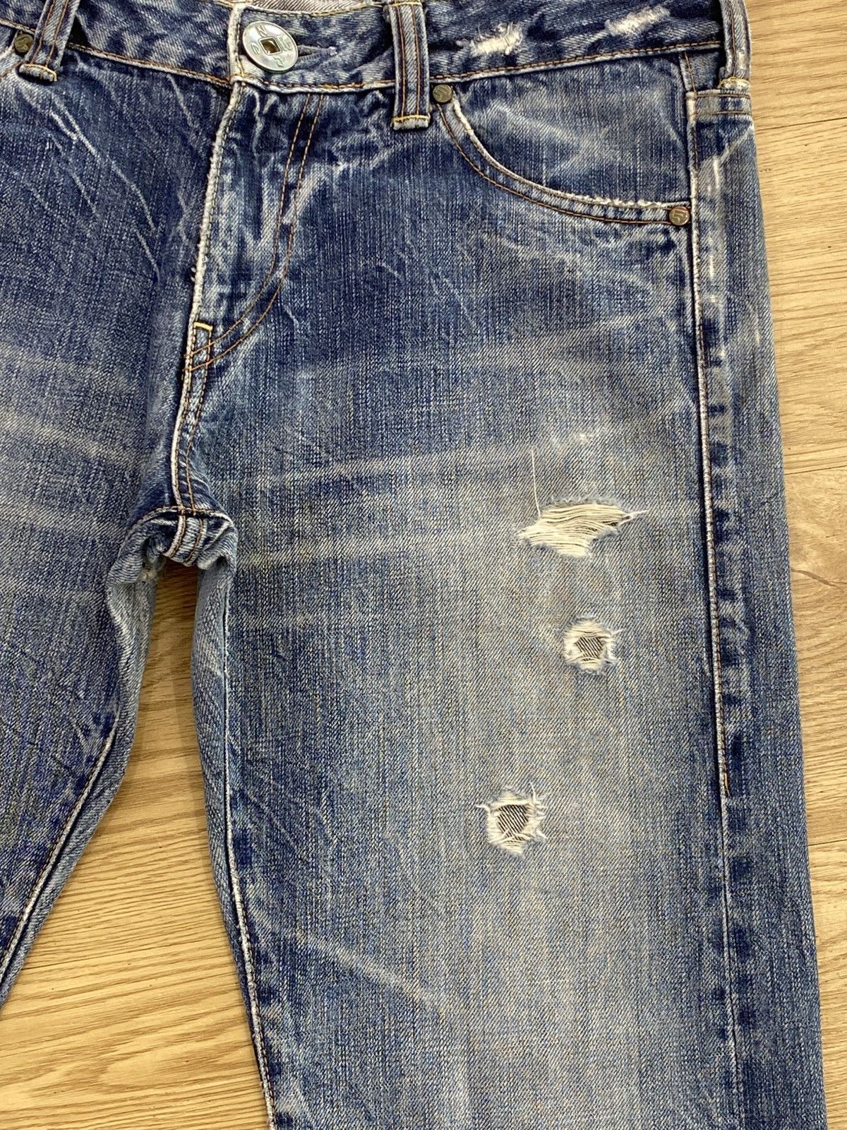 Japanese Brand Japanese Brand Distressed Acid Blue Wash Style Size US 34 / EU 50 - 14 Thumbnail