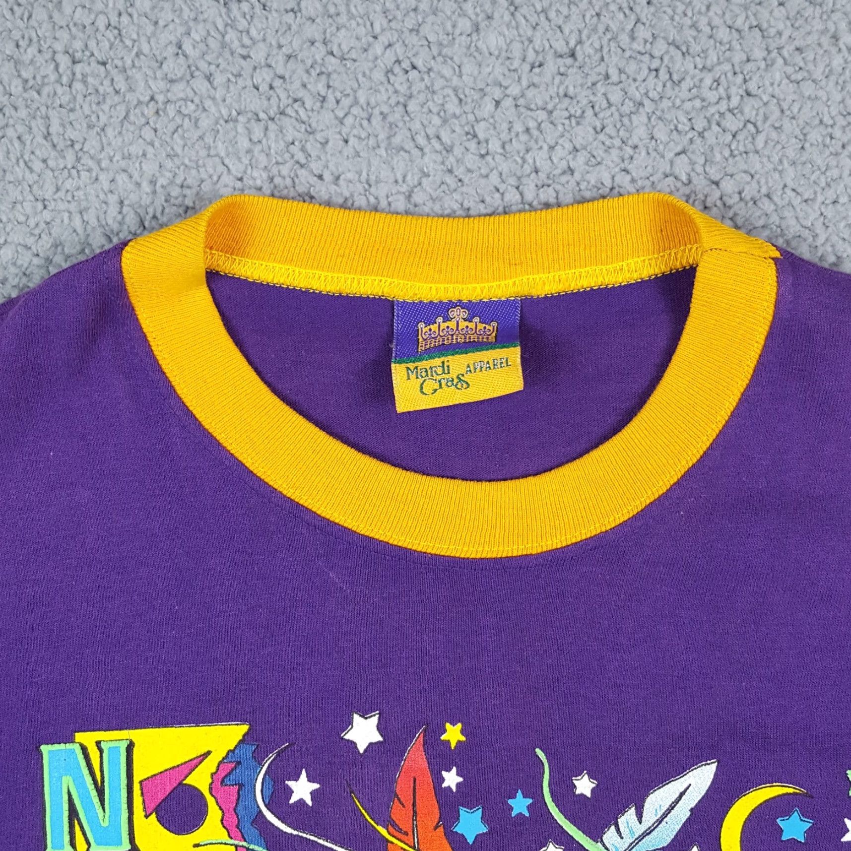Vintage VINTAGE 90s Marti Gras New Orleans T-Shirt Men Small Purple Festival USA Cotton Embroidered Logo Retro Y2K Size US S / EU 44-46 / 1 - 5 Thumbnail