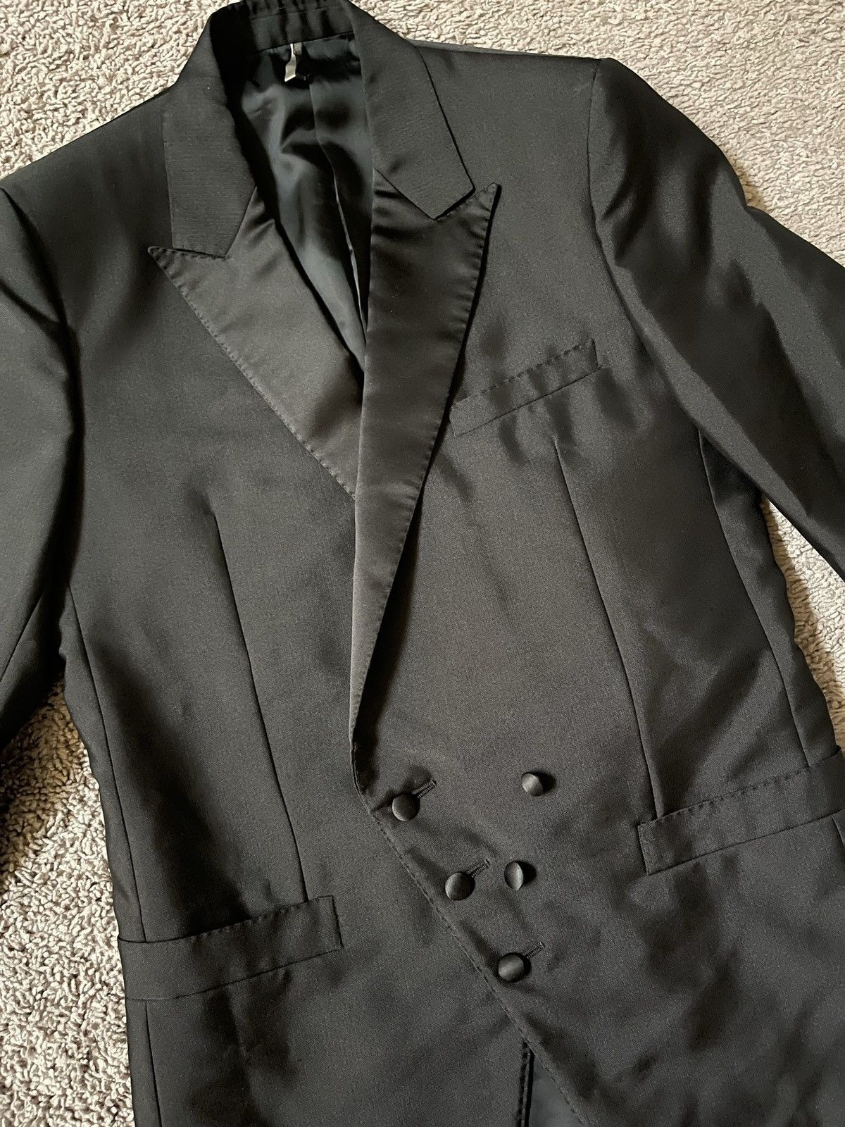 Hedi Slimane Dior Homme 06SS Satin Peak Lapel Blazer Size 46R - 2 Thumbnail