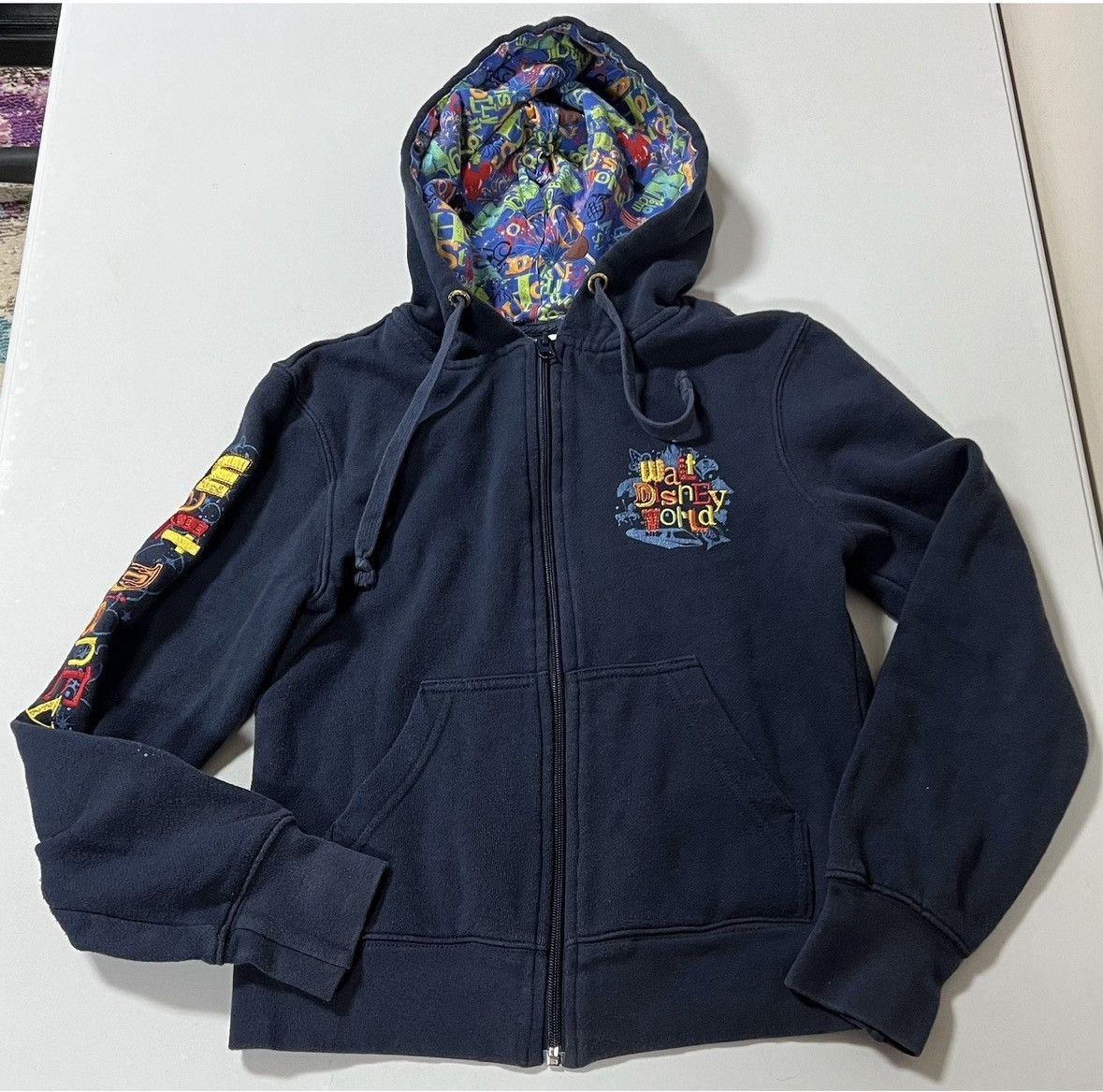 Disney Blue ‘Walt Disney World’ Mickey Mouse Sweatshirt Hoodie XS ✨ Size XS / US 0-2 / IT 36-38 - 2 Thumbnail