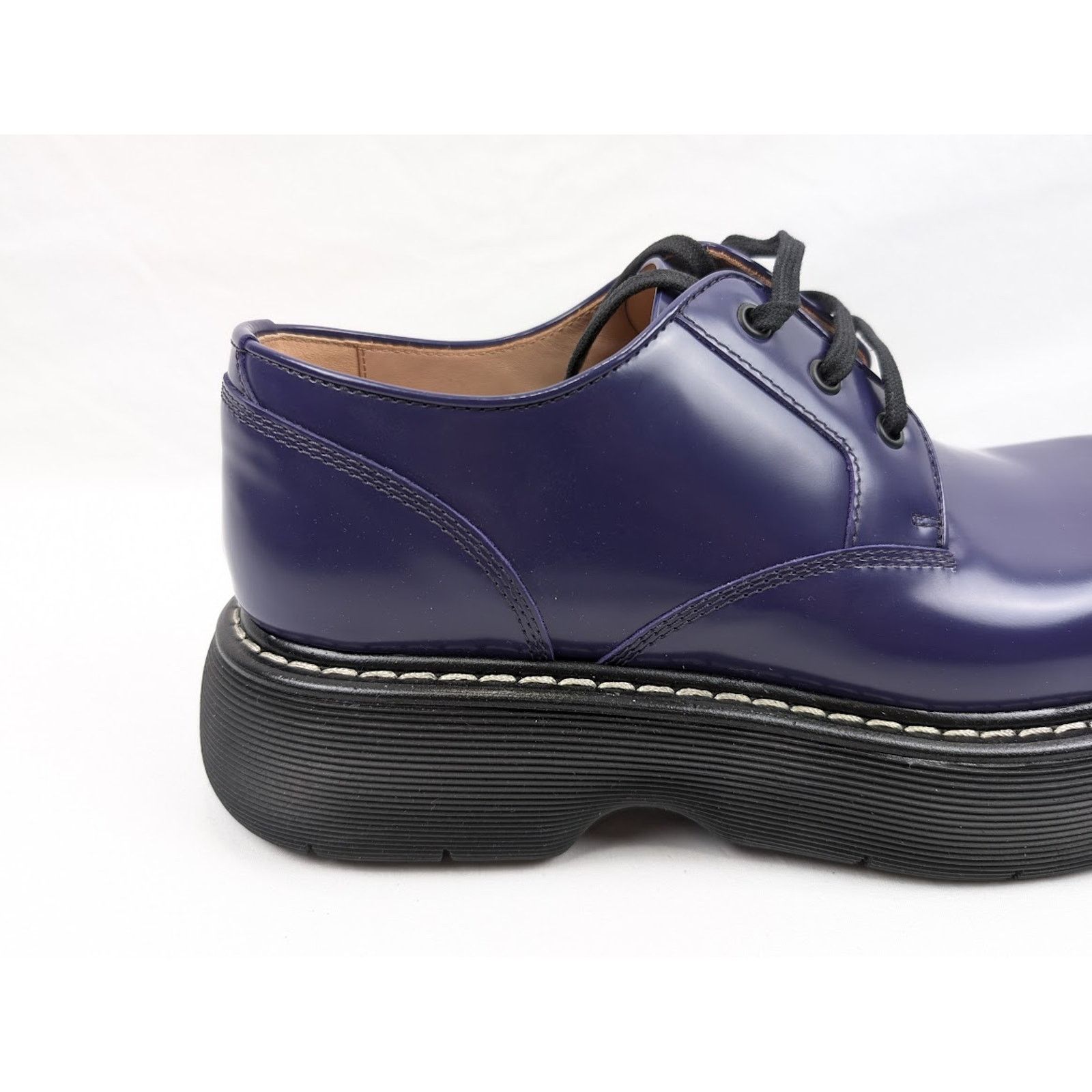 Bottega Veneta o1rshd1 Gloss Vinyl Swell Lace up Boots in Unicorn/Black Size US 8.5 / EU 41-42 - 5 Thumbnail