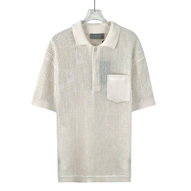 Dior Dior Gray-White Men's Polo Shirt 0089 Size US M / EU 48-50 / 2 - 1 Thumbnail