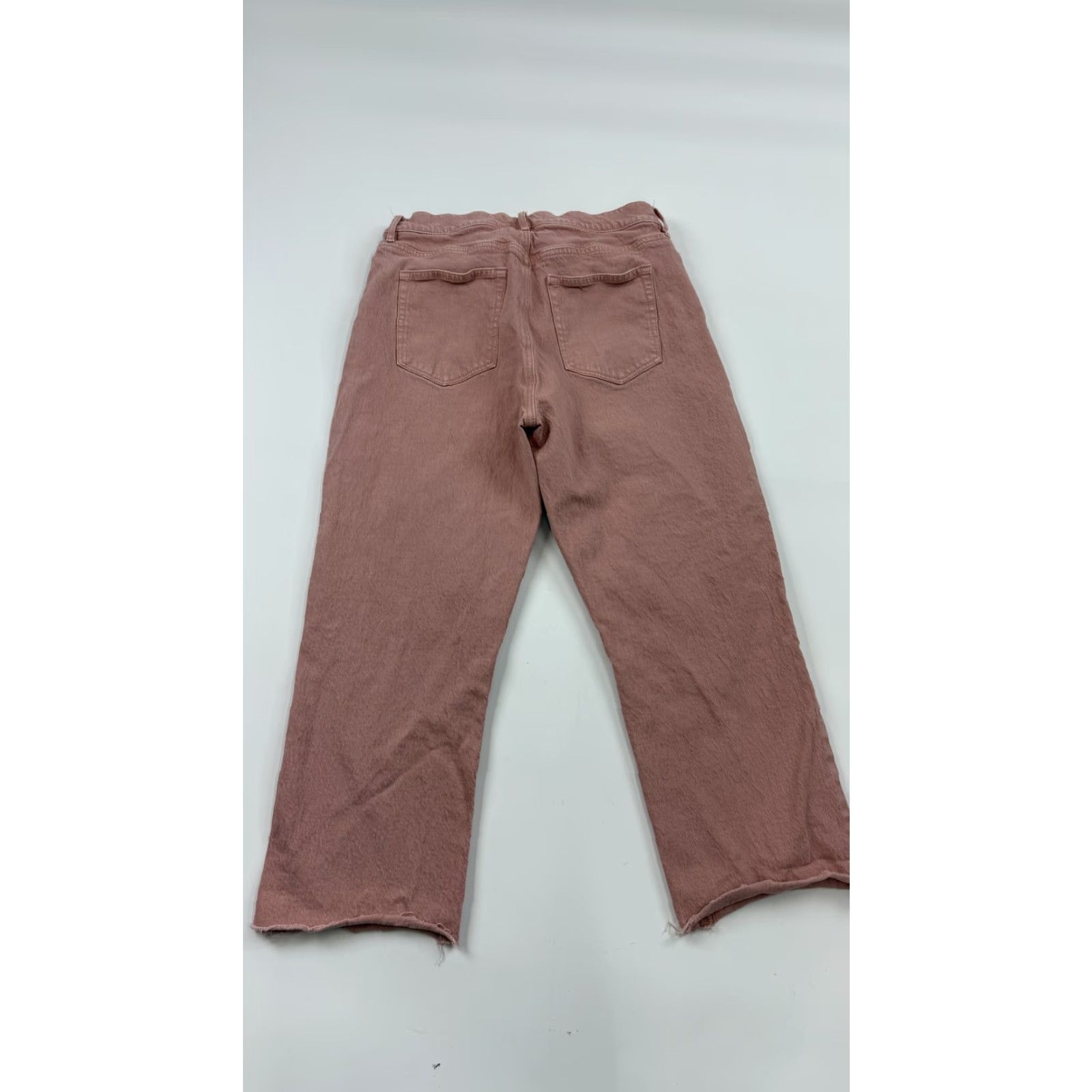 Loft LOFT Jeans Womens 29 8 Pink High Waist Straight Crop Raw Hem Denim Pants Size 29" - 7 Thumbnail