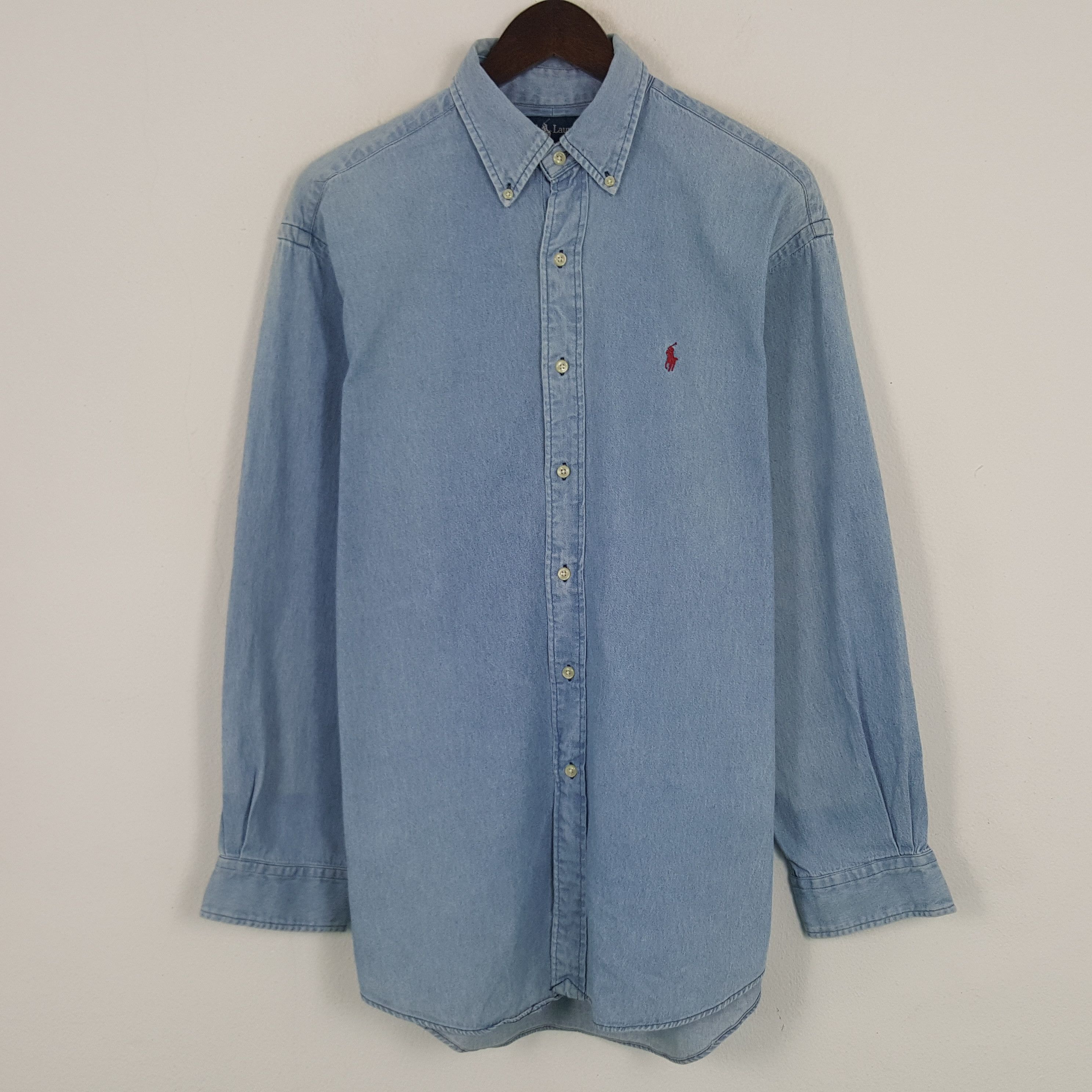 Polo Ralph Lauren × Vintage Vintage Ralph Lauren Denim Button Up Shirt Size US L / EU 52-54 / 3 - 1 Thumbnail