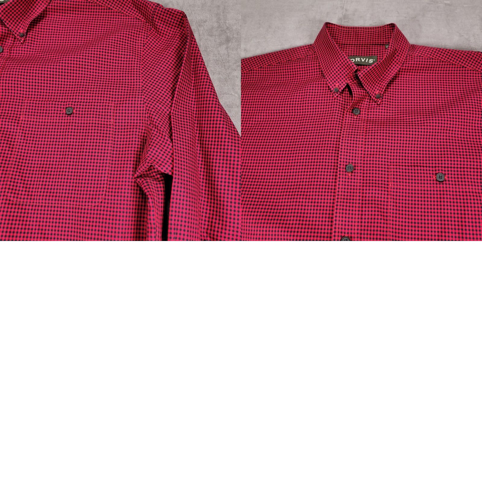 Orvis Orvis Red Black Gingham Check Wrinkle Free Button Down Shirt XL Mens Size US XL / EU 56 / 4 - 9 Thumbnail