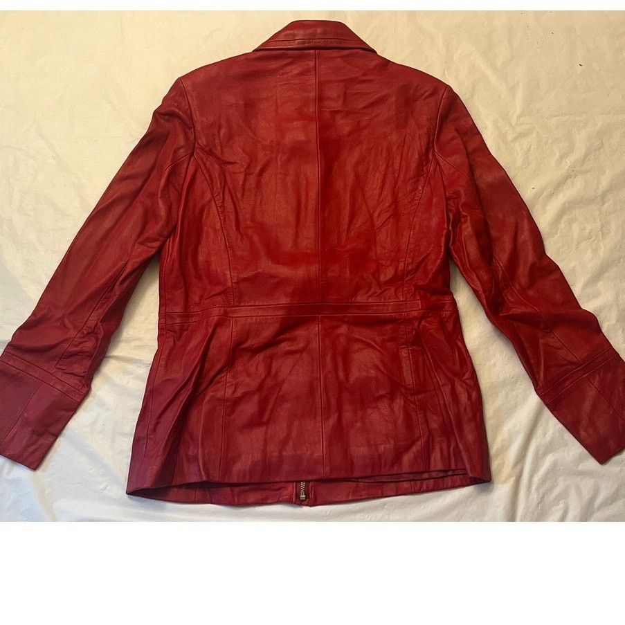 Other Vintage 80s AVANTI Leather Red Leather Jacket - Size: M Size M / US 6-8 / IT 42-44 - 3 Thumbnail