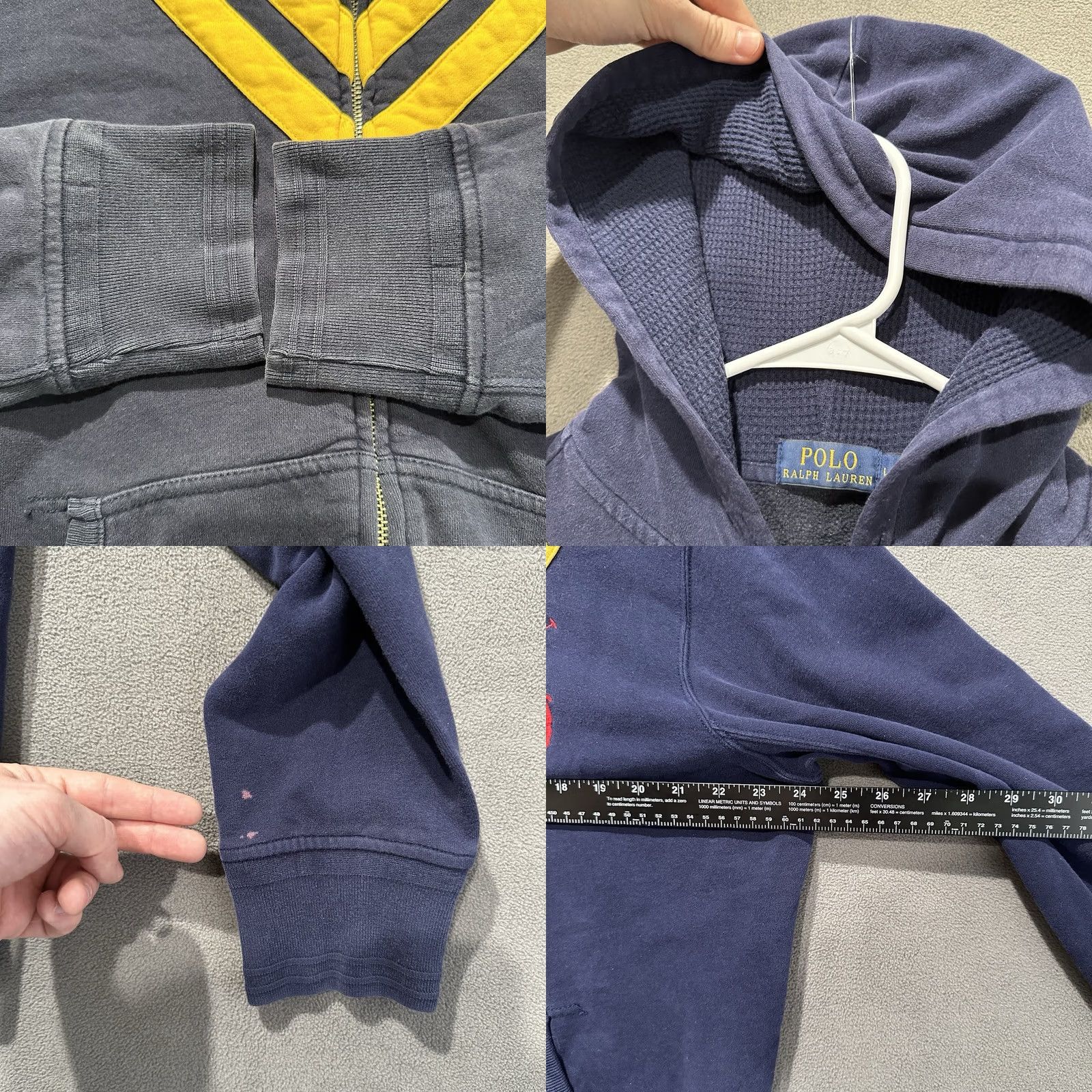 Polo Ralph Lauren Polo Ralph Lauren Hoodie Mens Large Navy Blue Full Zip Big Pony Waffle Hood GUC Size US L / EU 52-54 / 3 - 8 Thumbnail