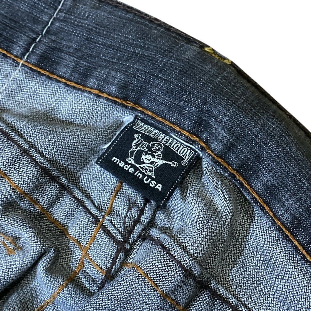 If Six Was Nine Vintage True Religion Joey Distressed Denim Flared Jeans Size US 35 - 6 Thumbnail