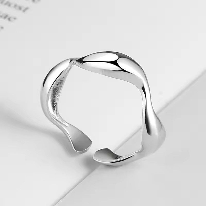 Jewelry Silver asymmetrical vintage style ring MENS2 Size ONE SIZE - 2 Thumbnail