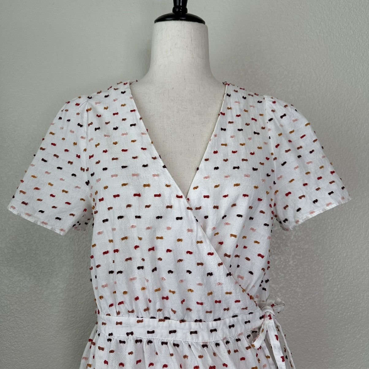 Madewell Ruffle-Hem Wrap Clipdot Blouse Top Size M / US 6-8 / IT 42-44 - 2 Thumbnail