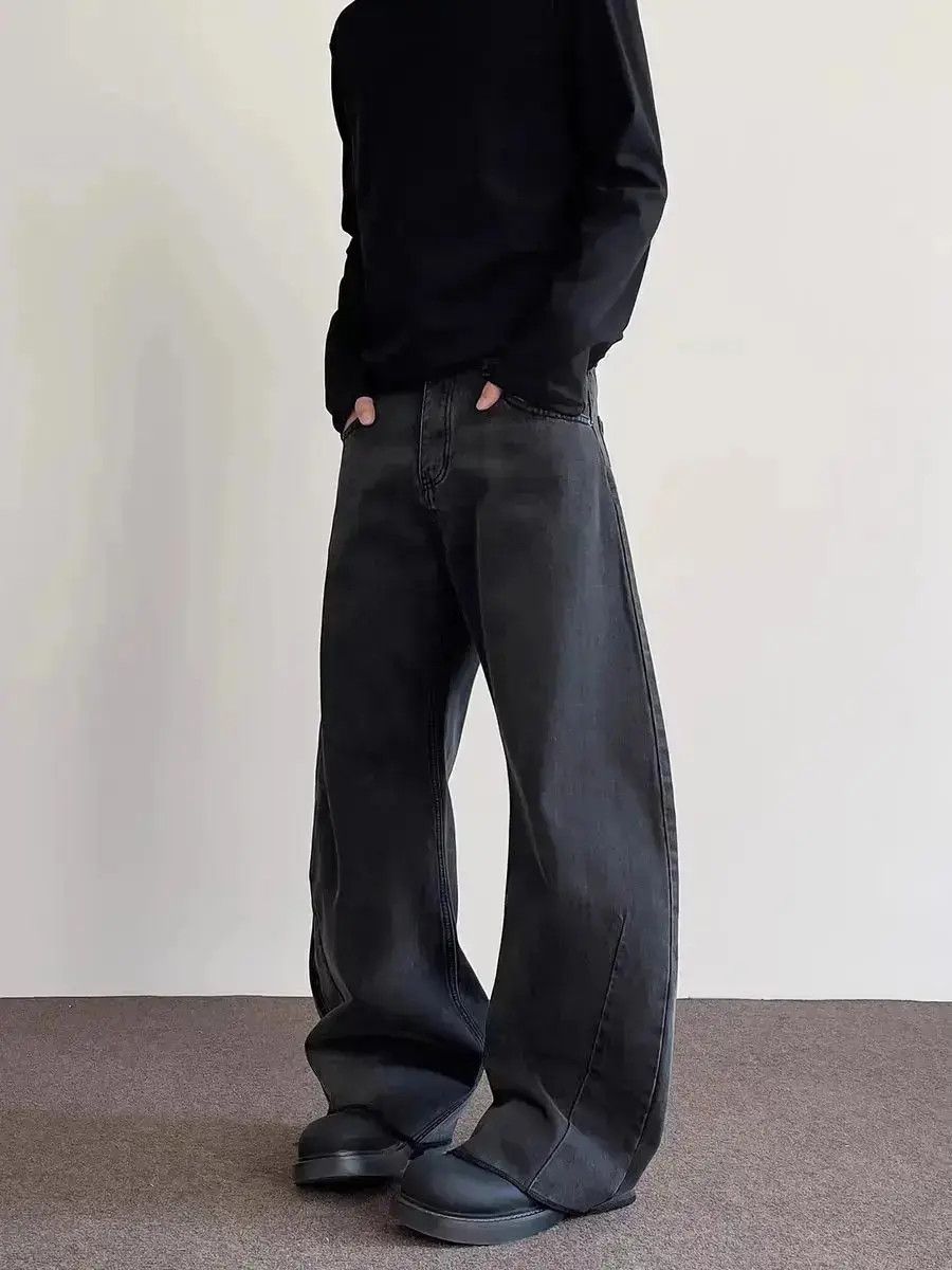 Japanese Brand High Street Aged Black And Grey Micro Flare Jeans Size US 32 / EU 48 - 1 Thumbnail